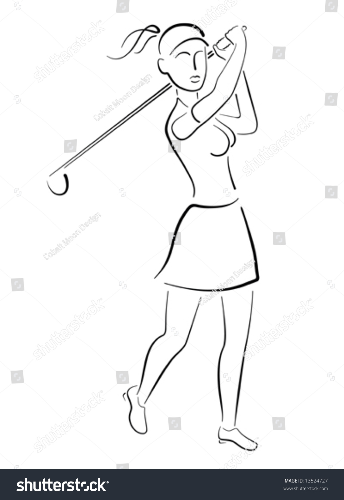 Female Golfer Stock Vector 13524727 Shutterstock