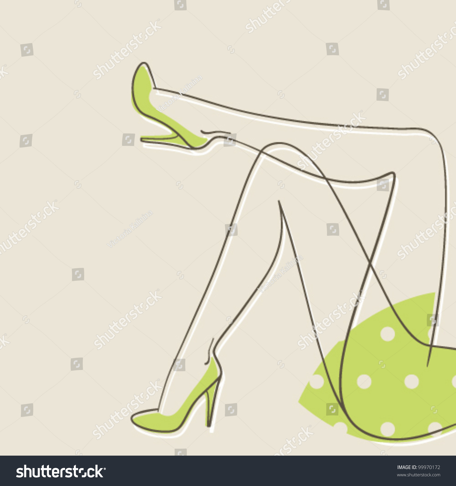 Female Legs Vector Drawing 99970172 Shutterstock 