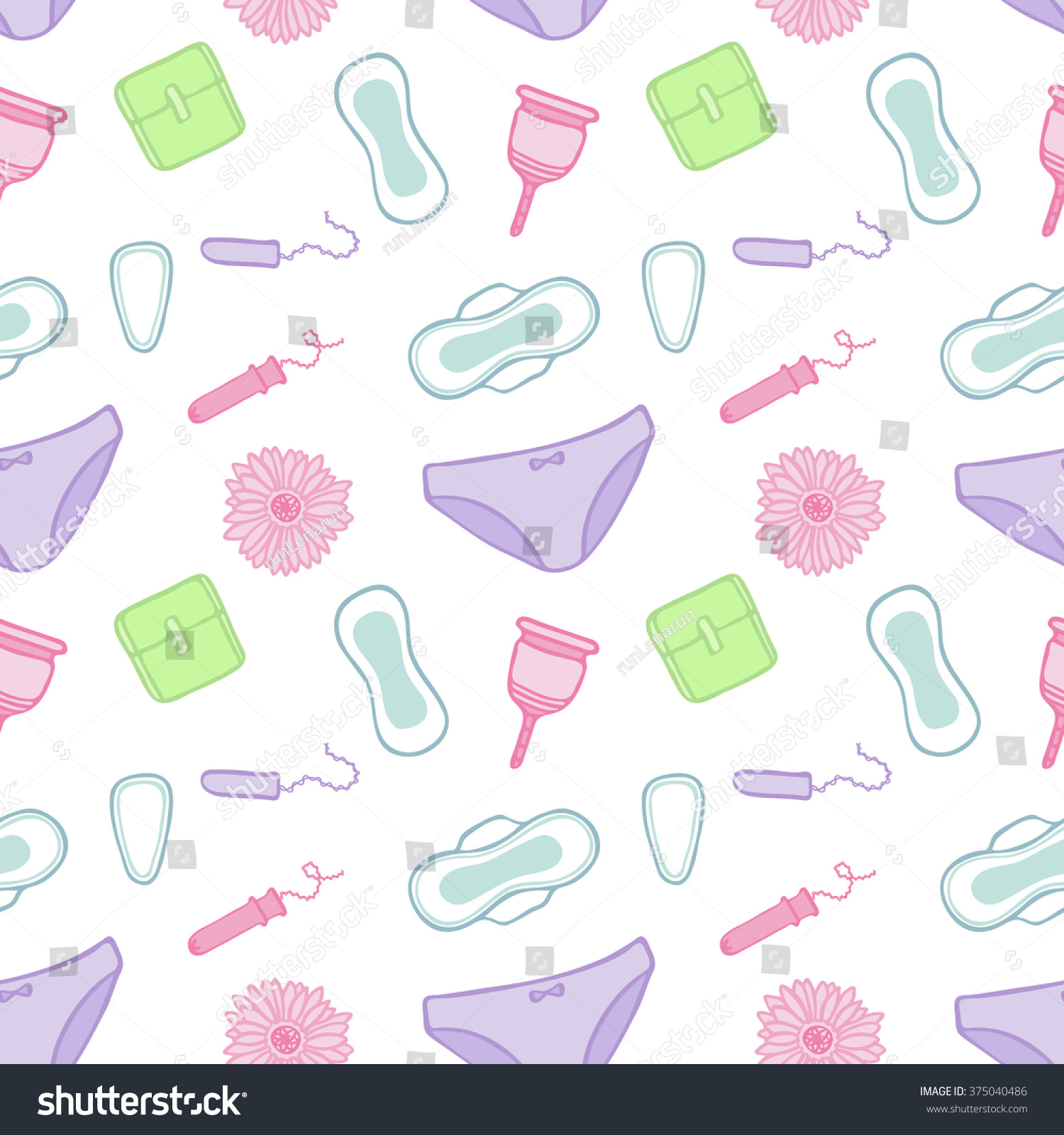 Feminine Hygiene Products Sketch Seamless Pattern With Hand Drawn Cartoon Icons Pad Tampon 9925