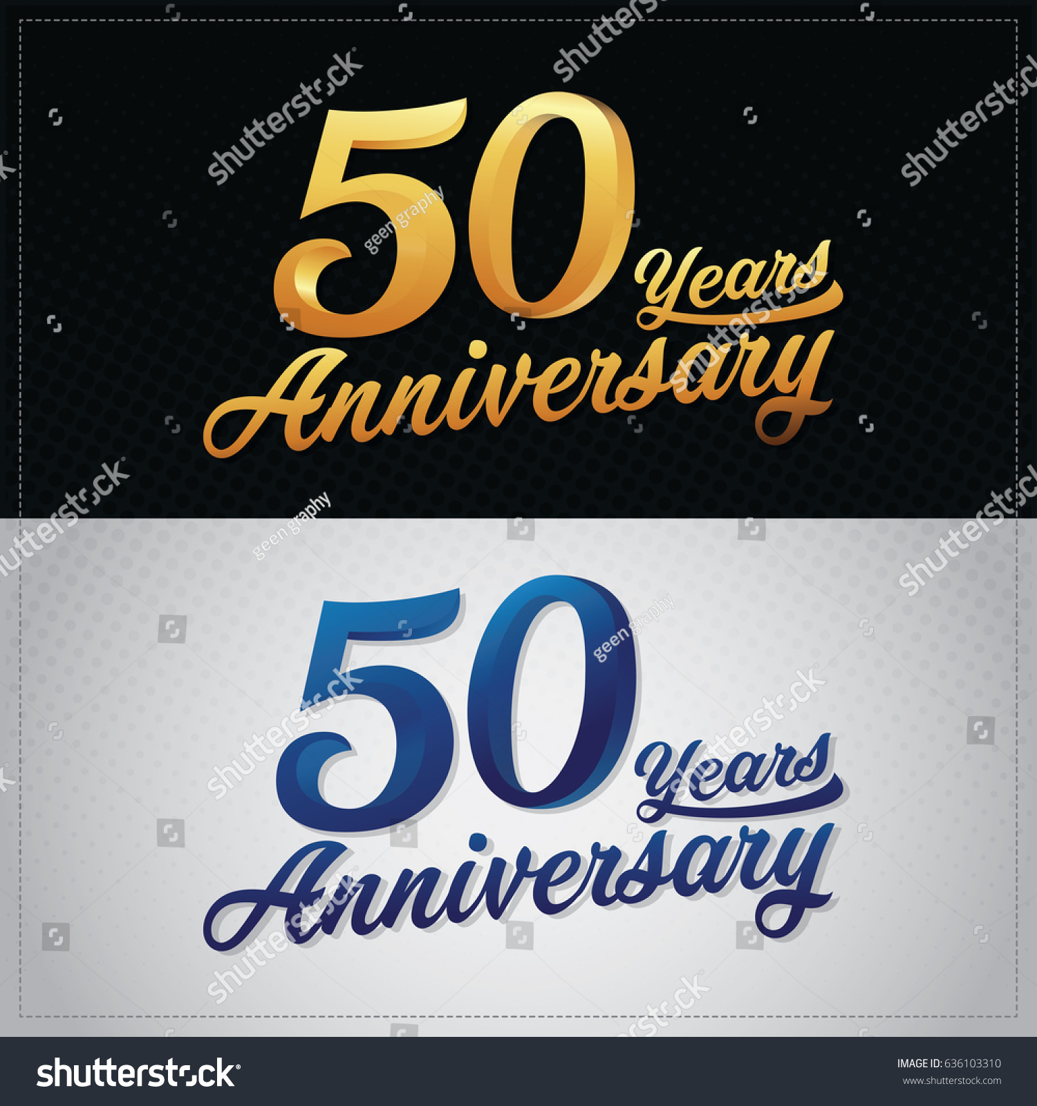 Fifty Years Anniversary Celebration Logotype 50th Stock Vector Royalty