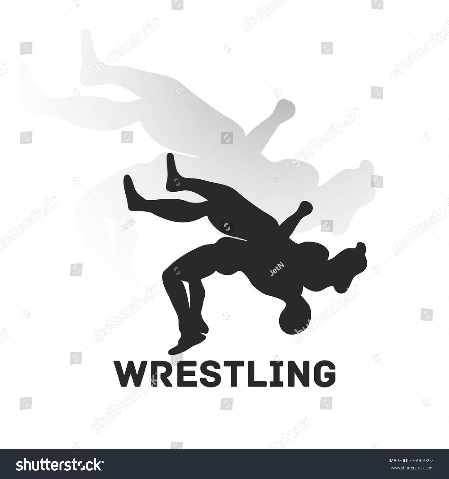 Fight Style Illustration. Freestyle Wrestling Theme. Vector Pic ...