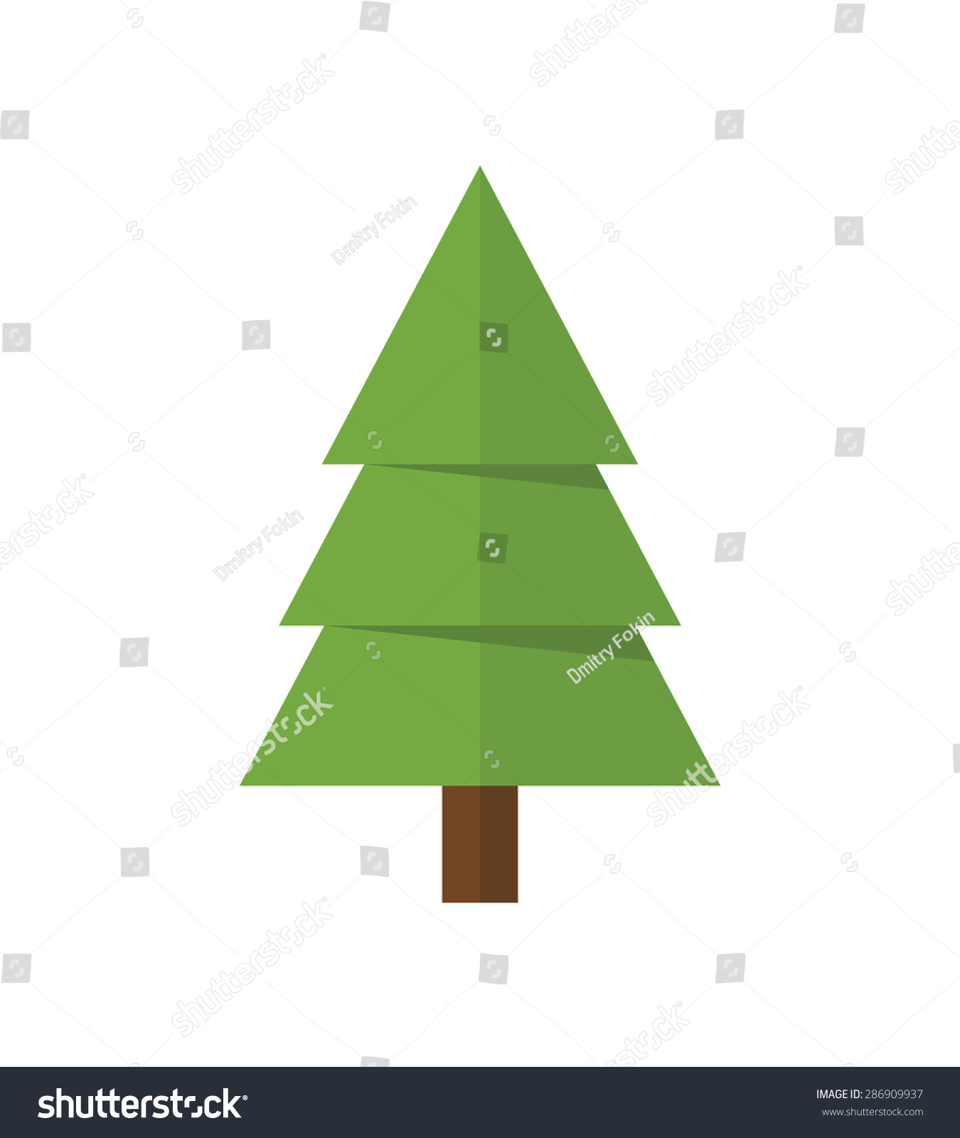 Fir Tree Icon, Modern Minimal Flat Design Style. Spruce Vector