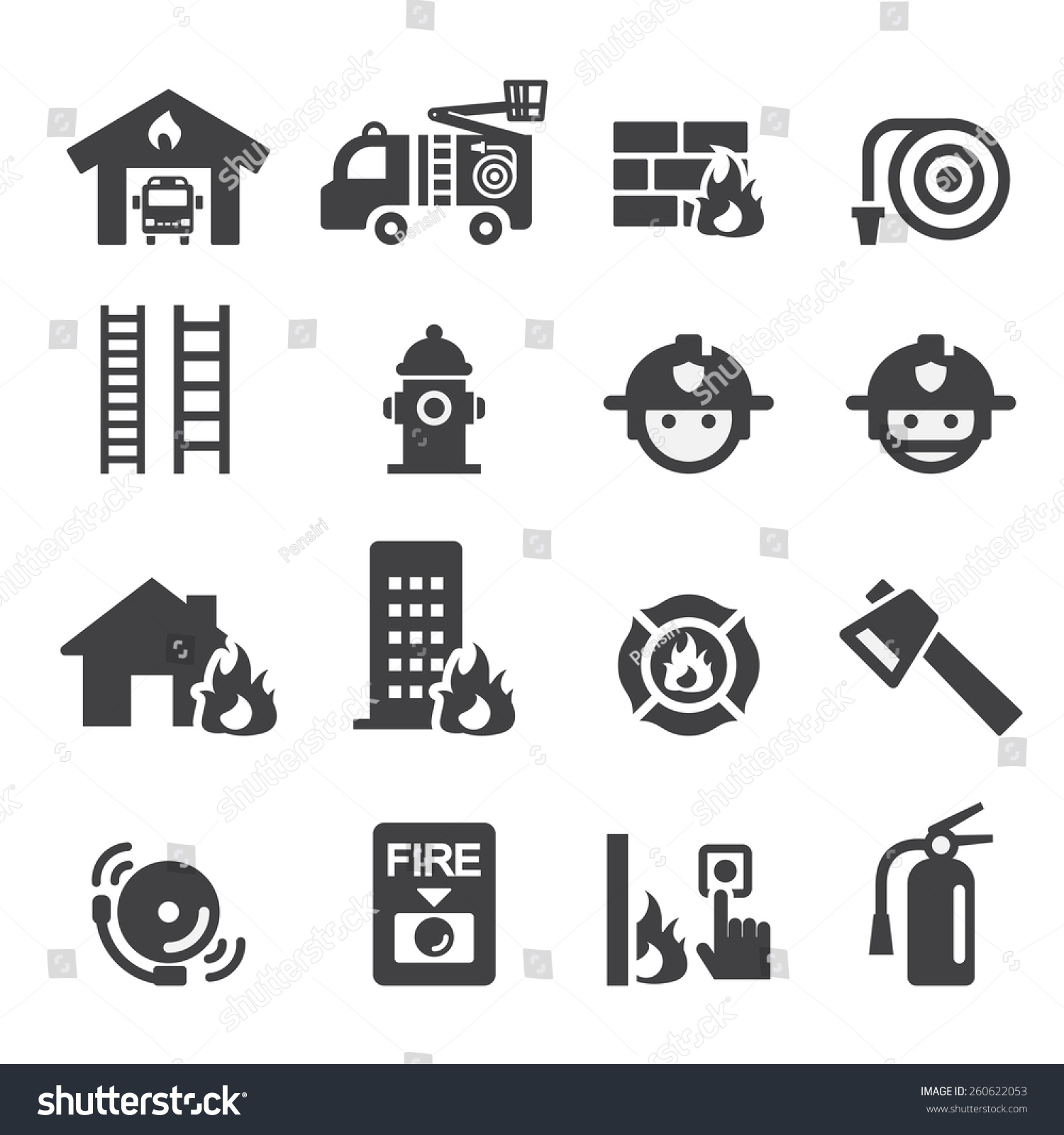 Fire Department Icon Stock Vector 260622053 - Shutterstock