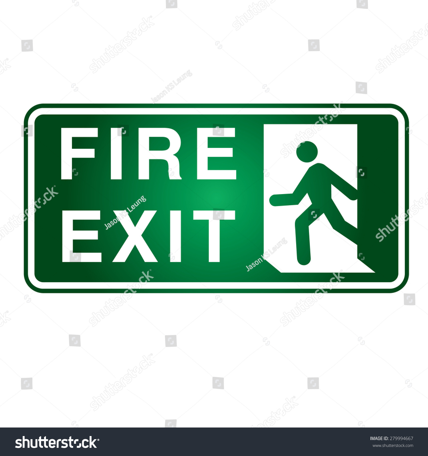 Fire Exit Sign Vector 279994667 Shutterstock