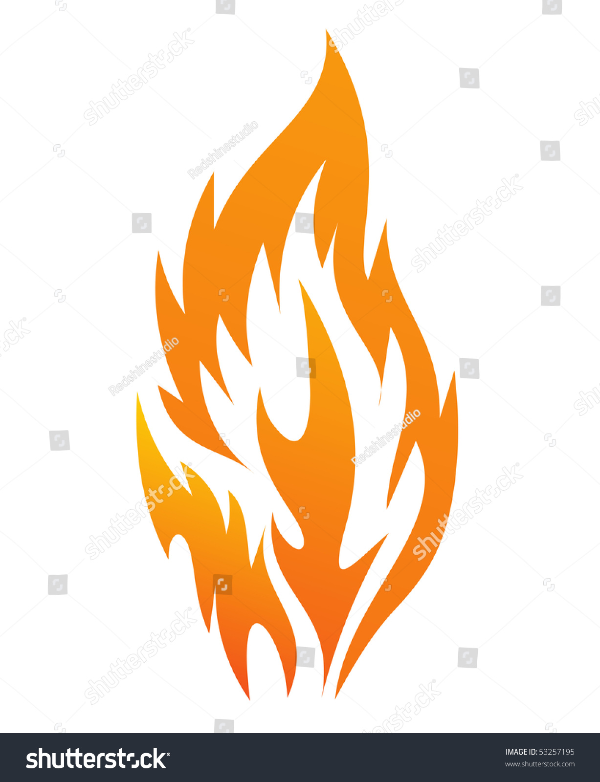 Fire Icon On A White Background, Vector Illustration - 53257195