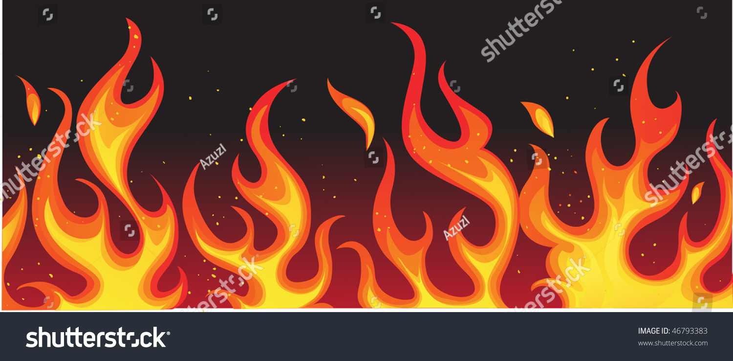 Fire On Black. Vector - 46793383 : Shutterstock