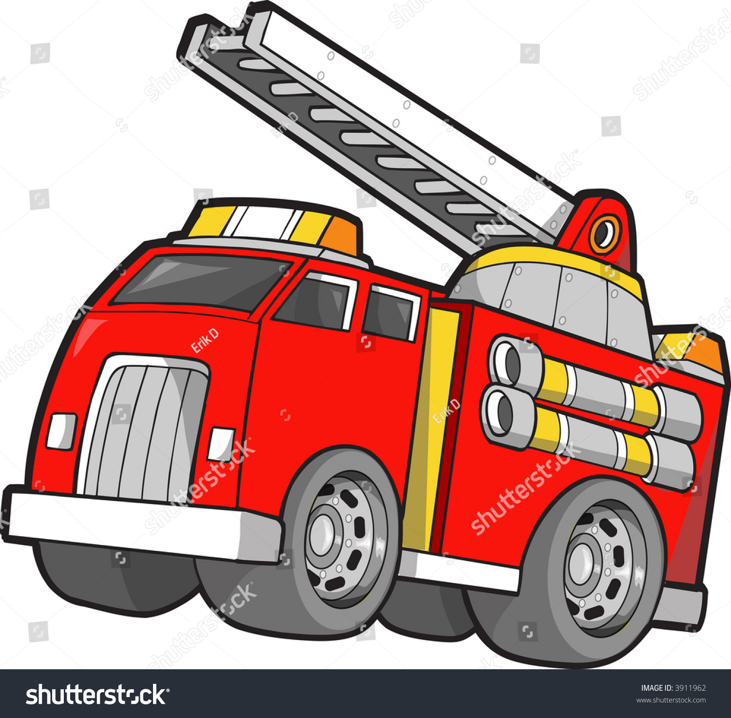 Fire Truck Vector Illustration - 3911962 : Shutterstock