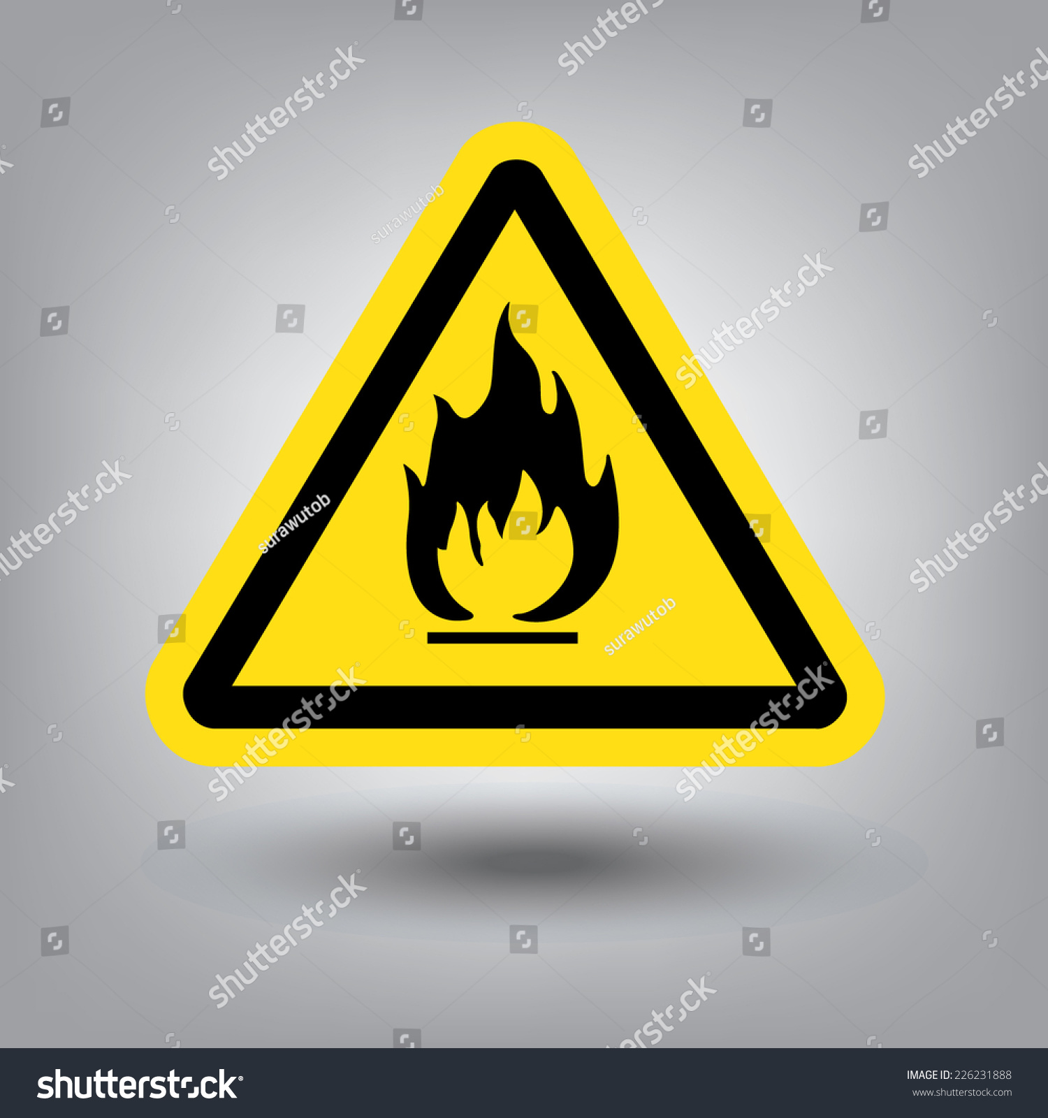 Fire Warning Sign Stock Vector 226231888 - Shutterstock