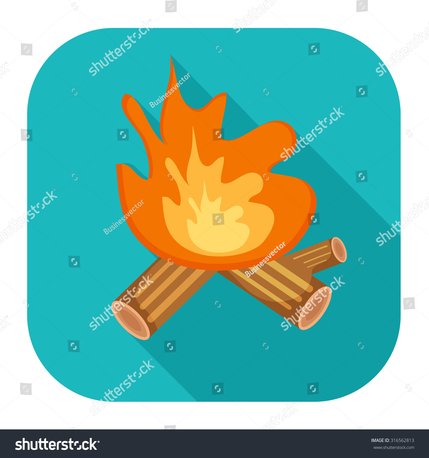Fire Wood Icon Stock Vector Illustration 316562813 : Shutterstock