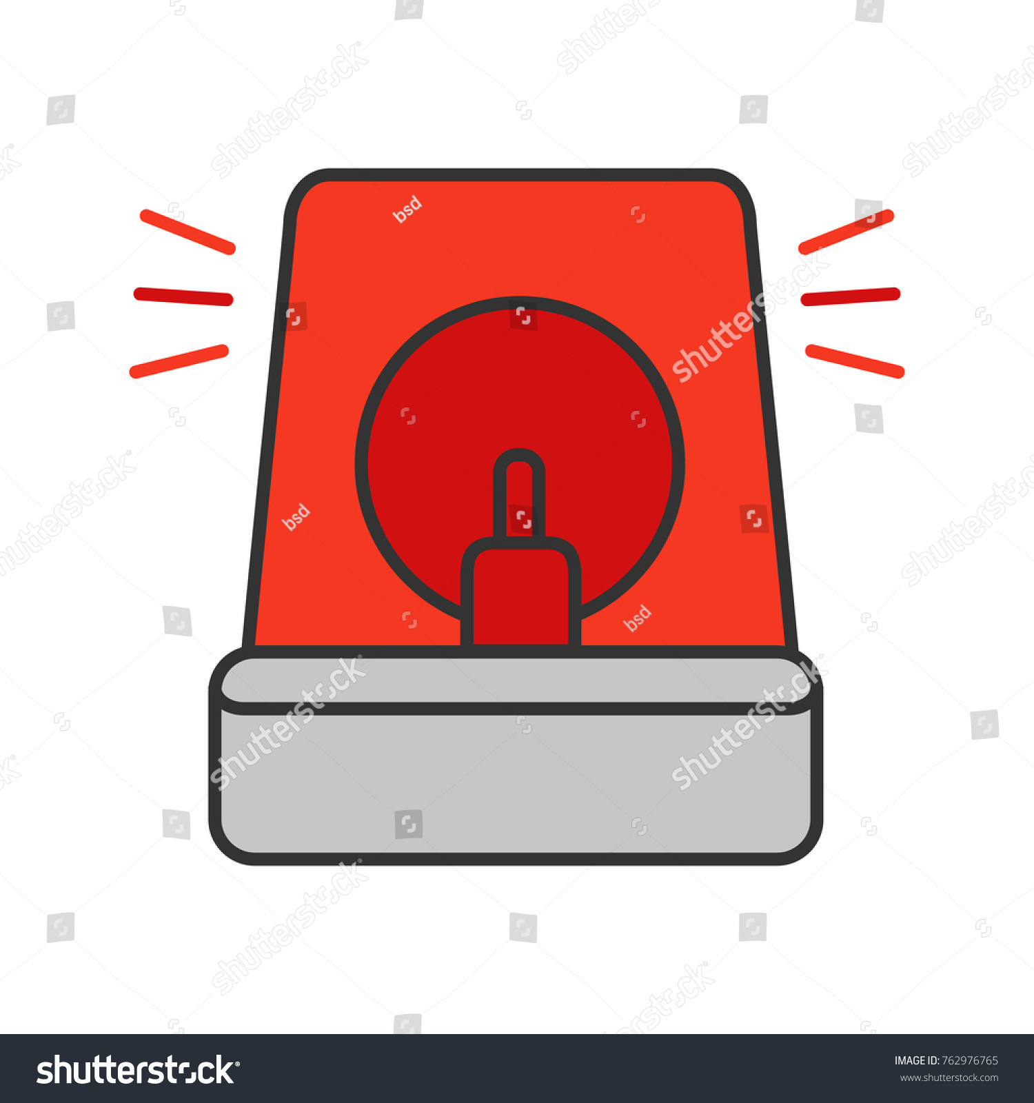 Fireman Siren Color Icon Police Alarm Vector De Stock Libre De