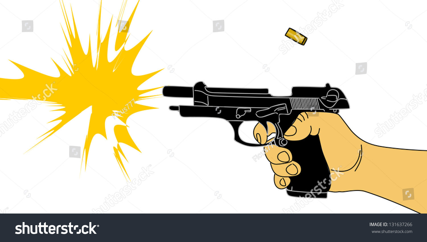 Firing Gun Stock Vector 131637266 - Shutterstock