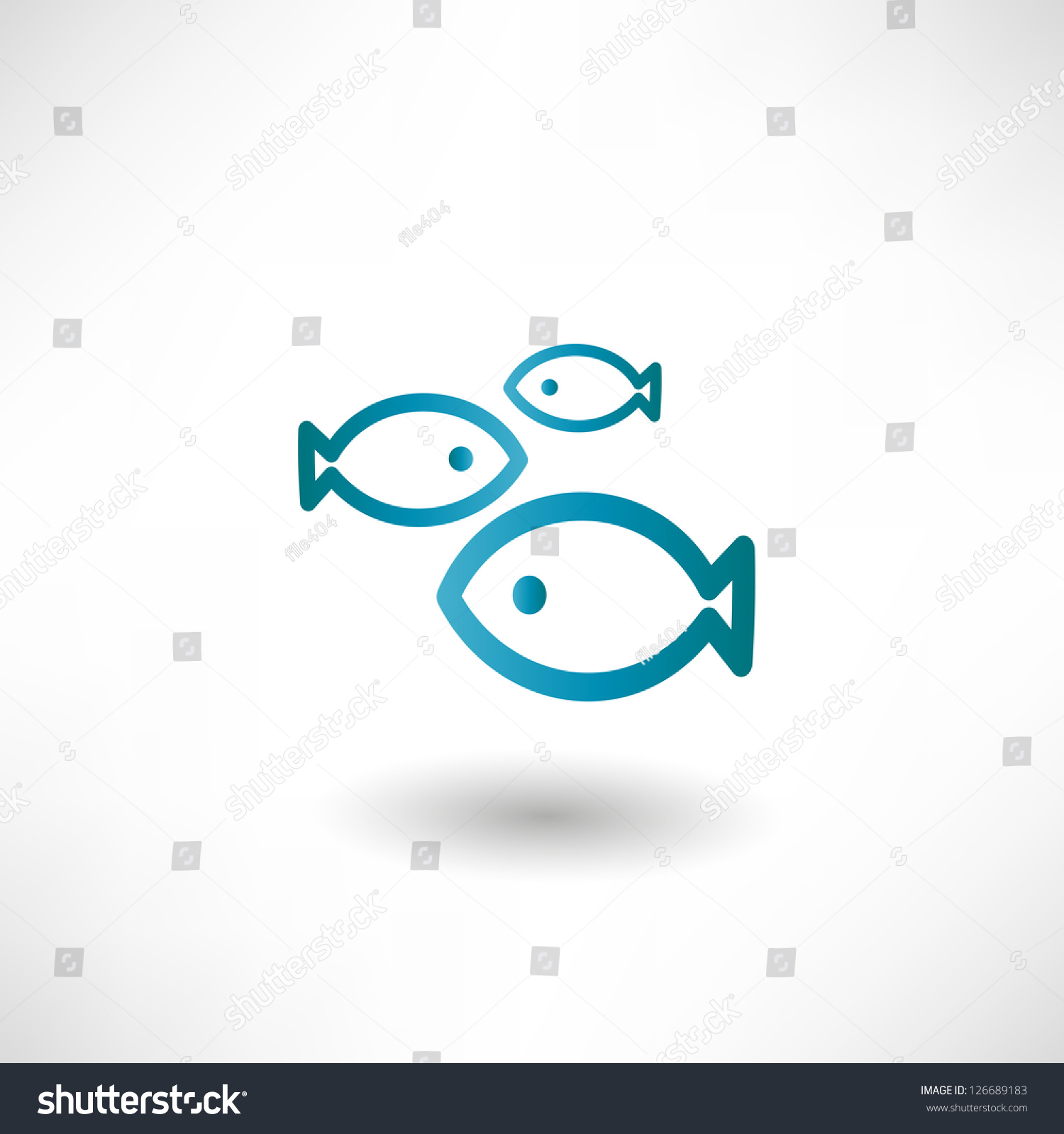 Fish Icon Stock Vector Illustration 126689183 : Shutterstock