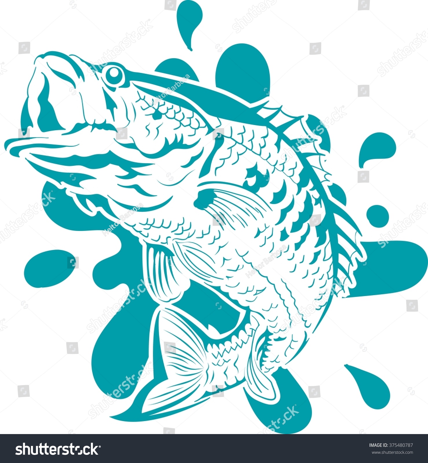 Fish Jumping Vector - 375480787 : Shutterstock