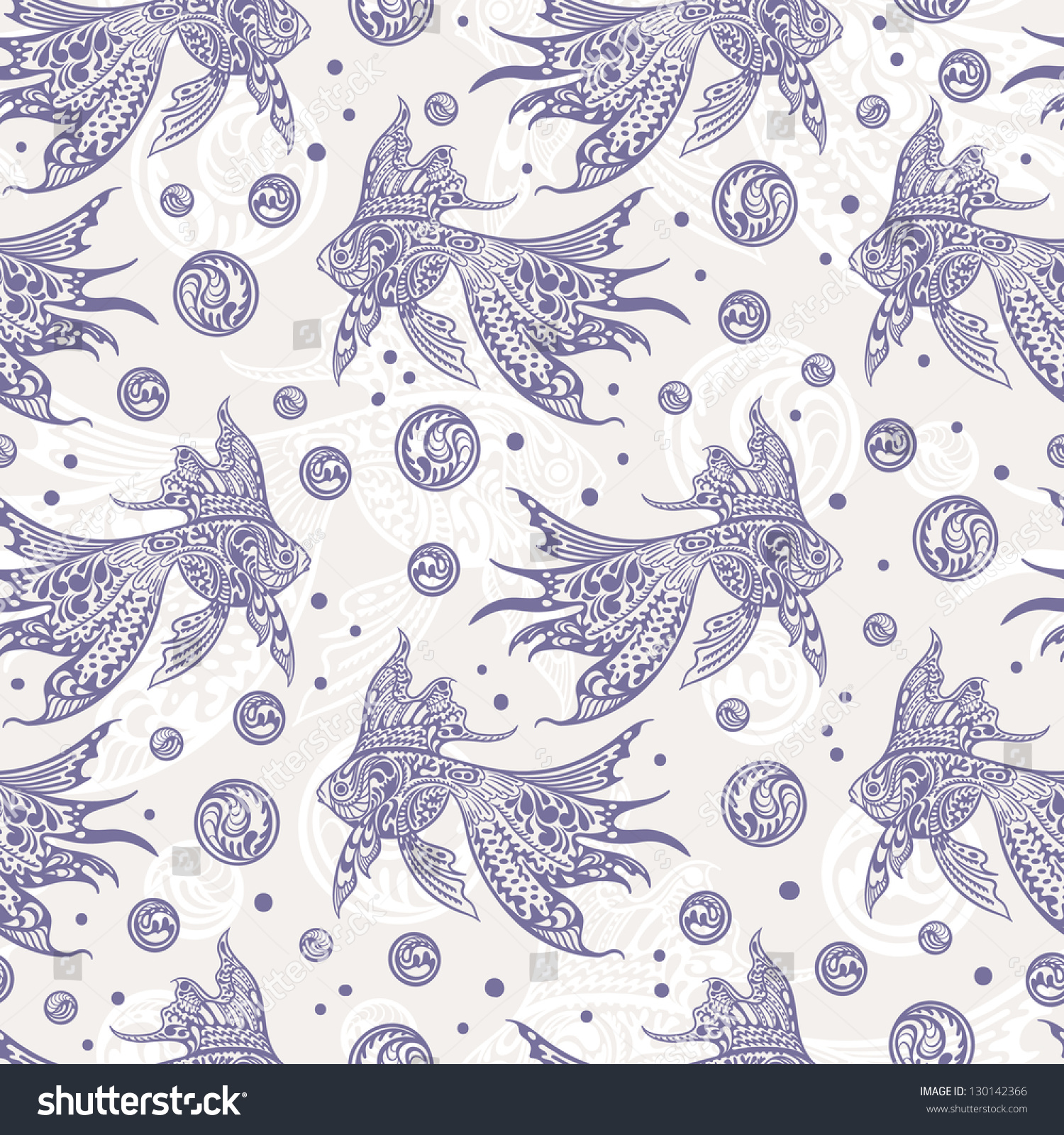 Fish Seamless Pattern Stock Vector Illustration Shutterstock