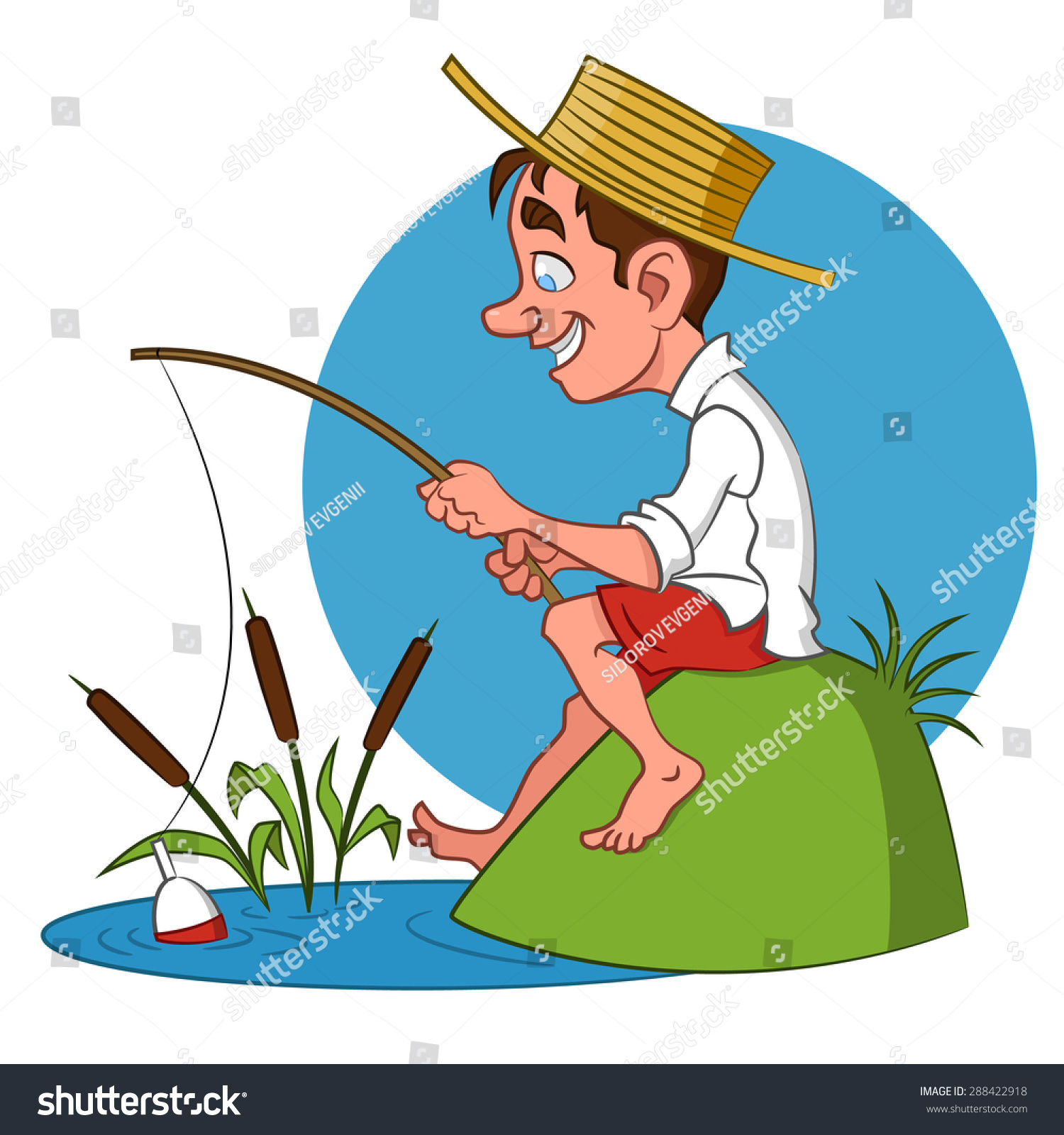 Fisherman. Vector Illustration. - 288422918 : Shutterstock