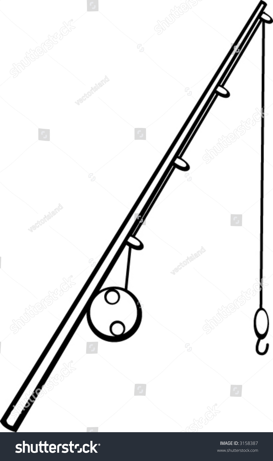 Fishing Rod Stock Vector Illustration 3158387 : Shutterstock