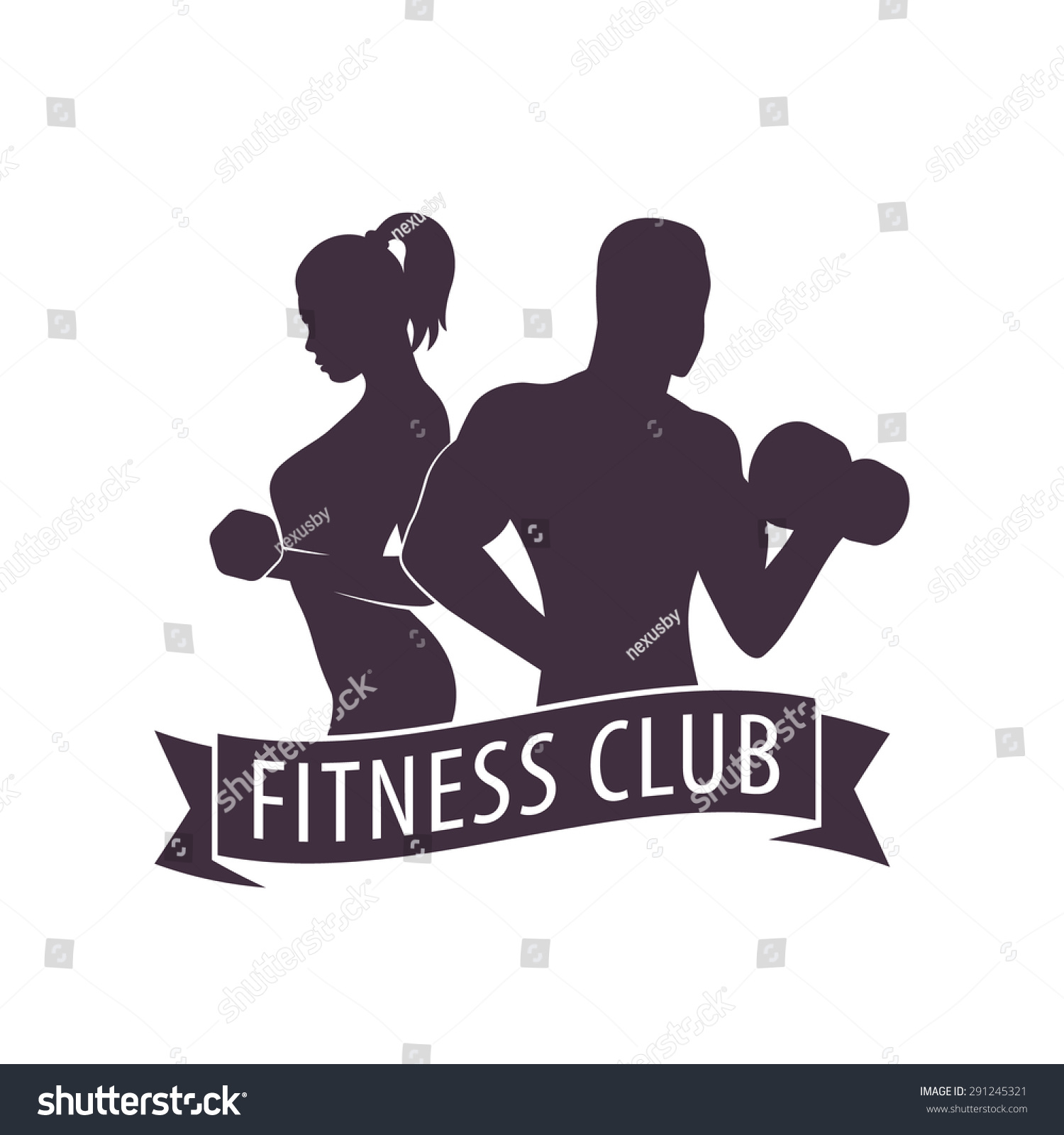 SEARCH AND BUY THIS PRODUCT Fitness Club Logo Posing Athletic Girl Stock Vector