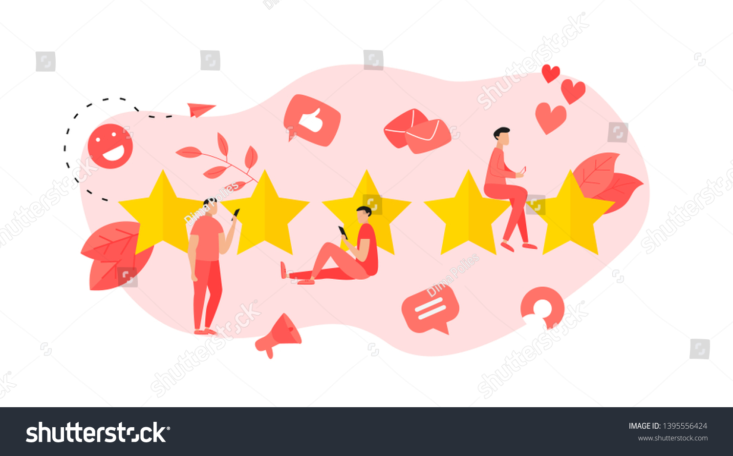 Five Star Customer Rating Concept Feedback Stock Vector Royalty Free