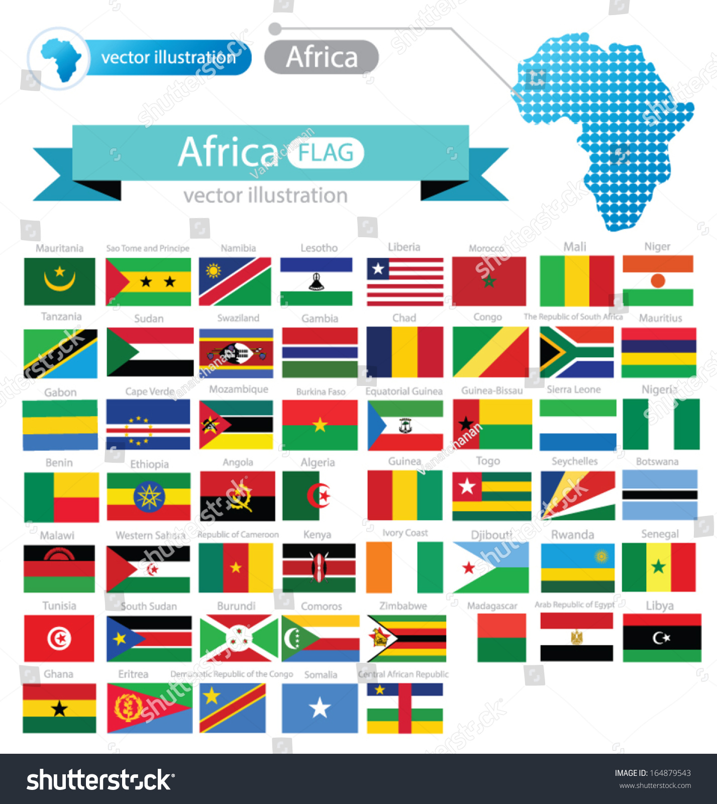 Flag Of Africa Vector Illustration Shutterstock