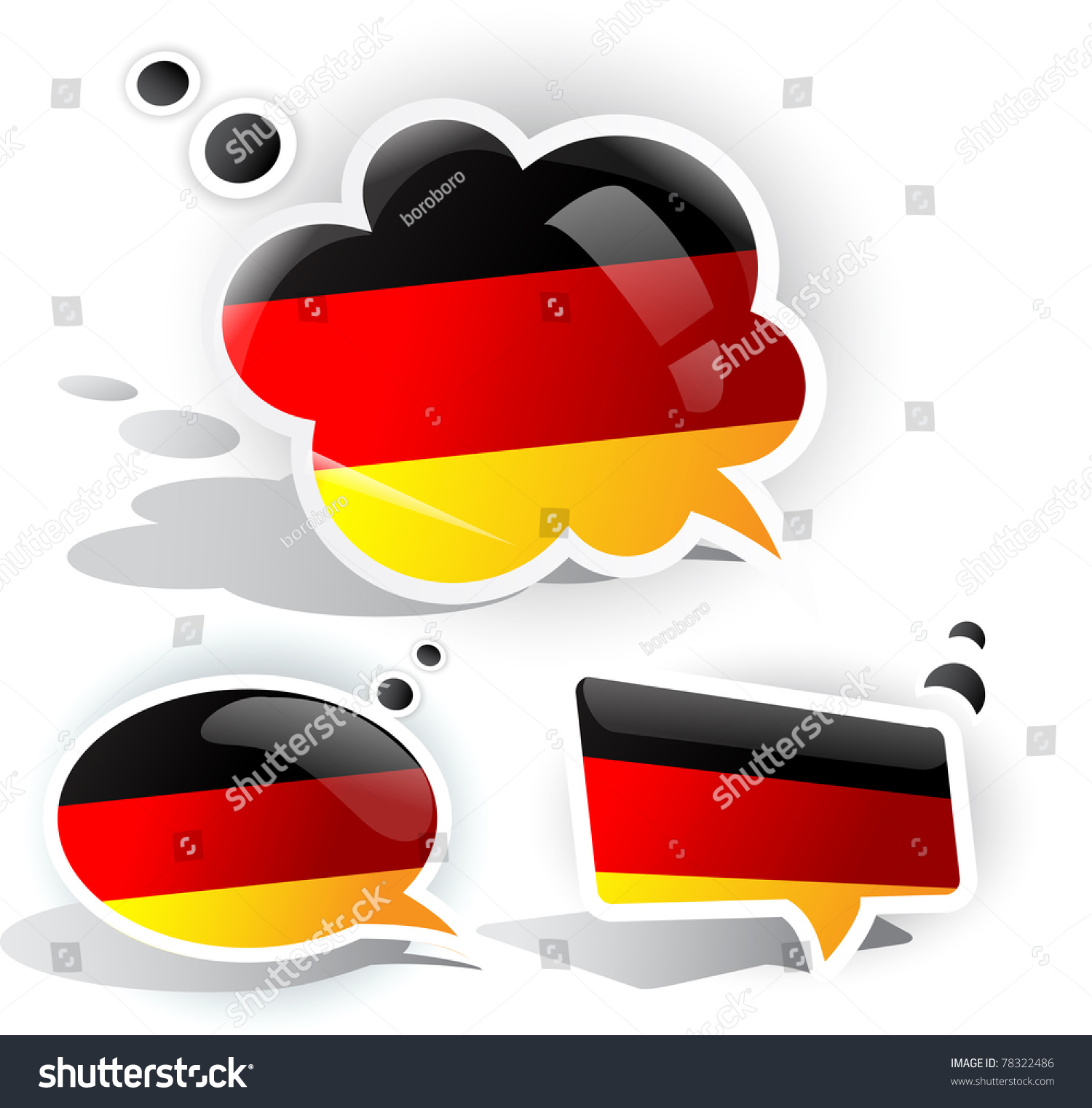 Flag Germany Speech Bubble Stock Vector 78322486 - Shutterstock