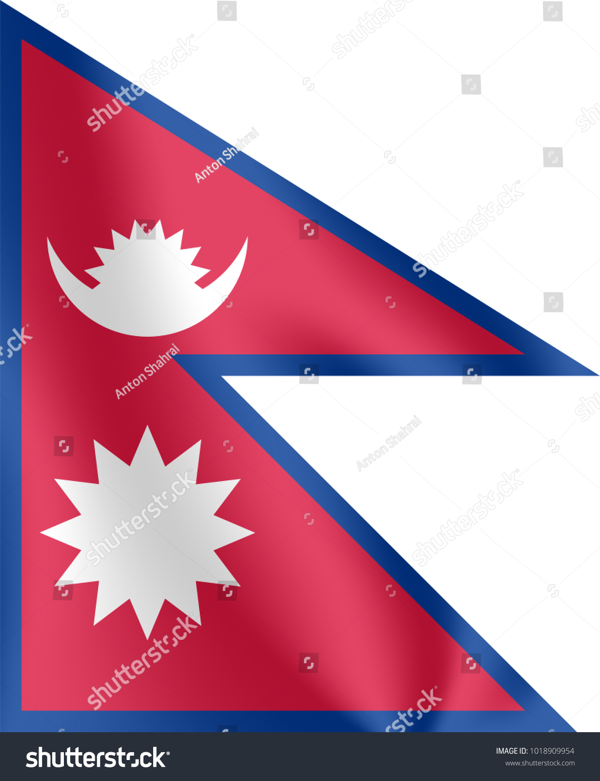 Flag Nepal Realistic Waving Flag Federal Stock Vector Royalty Free