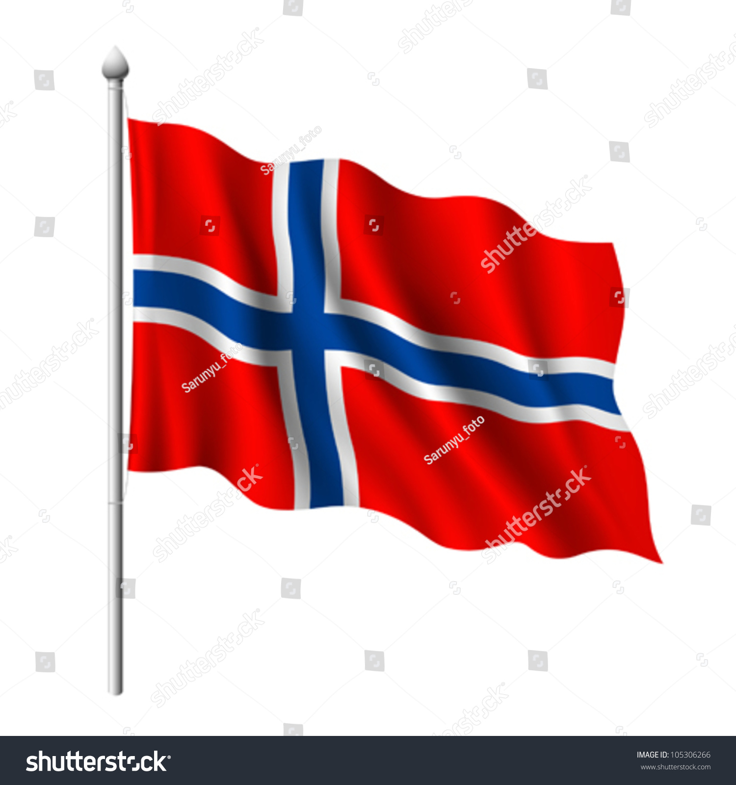 Flag Of Norway, Vector Illustration - 105306266 : Shutterstock