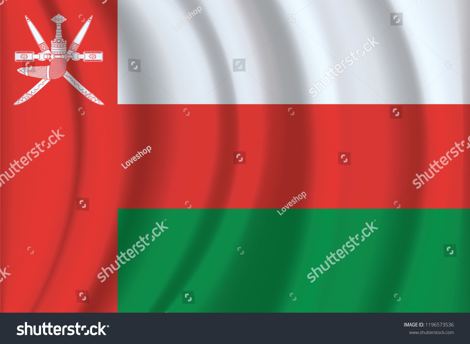 Flag Oman Sultanate Oman Stock Vector Royalty Free