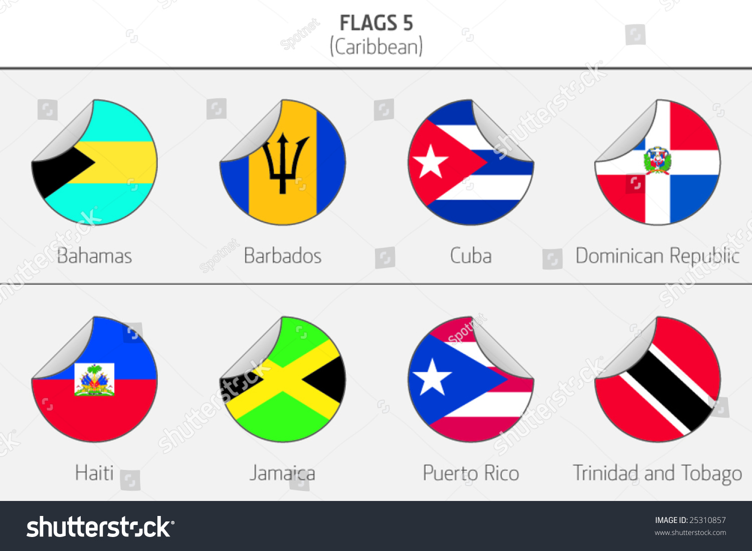 Flags Of Caribbean Countries 5 Stock Vector Illustration 25310857