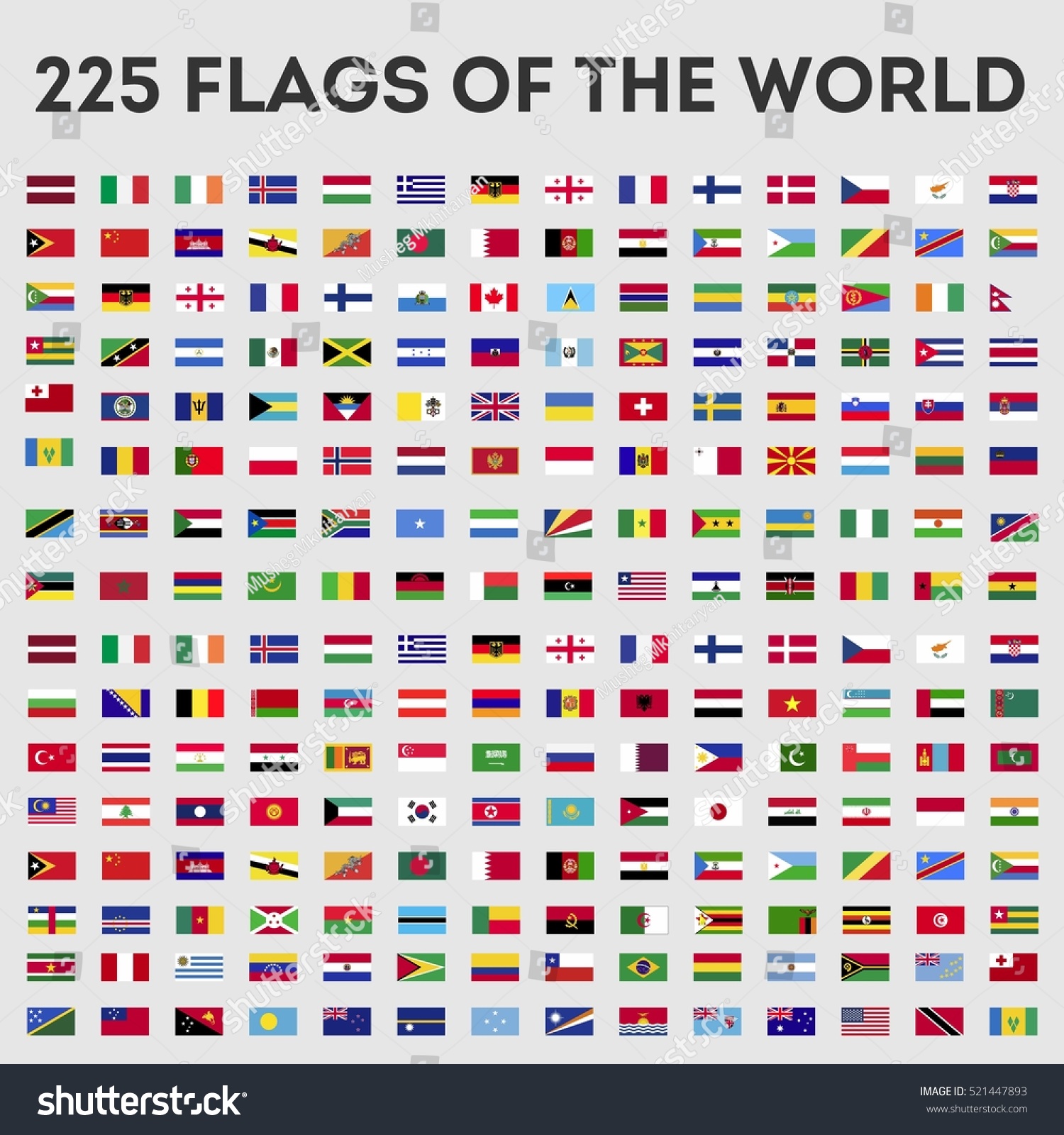 Flags Of The World Vector Graphics - 521447893 : Shutterstock