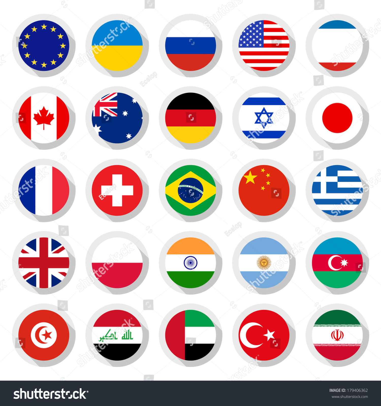 Flags Of The World Vector Illustration 179406362 Shutterstock