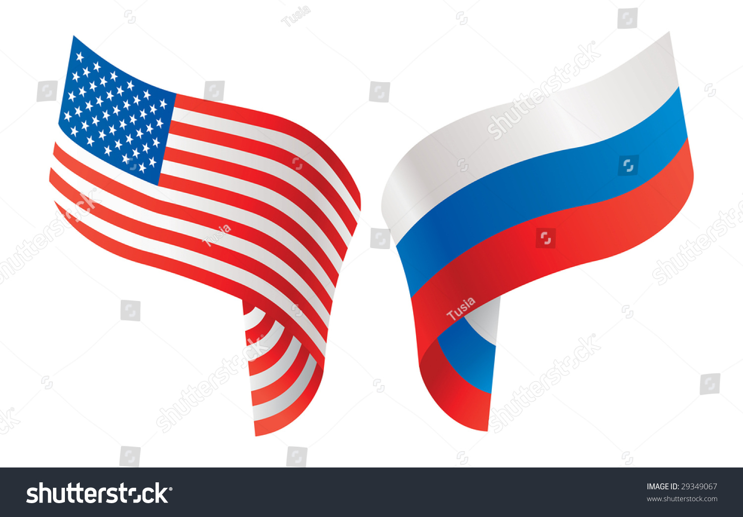 Flags Usa And Russia Stock Vector Illustration 29349067 : Shutterstock