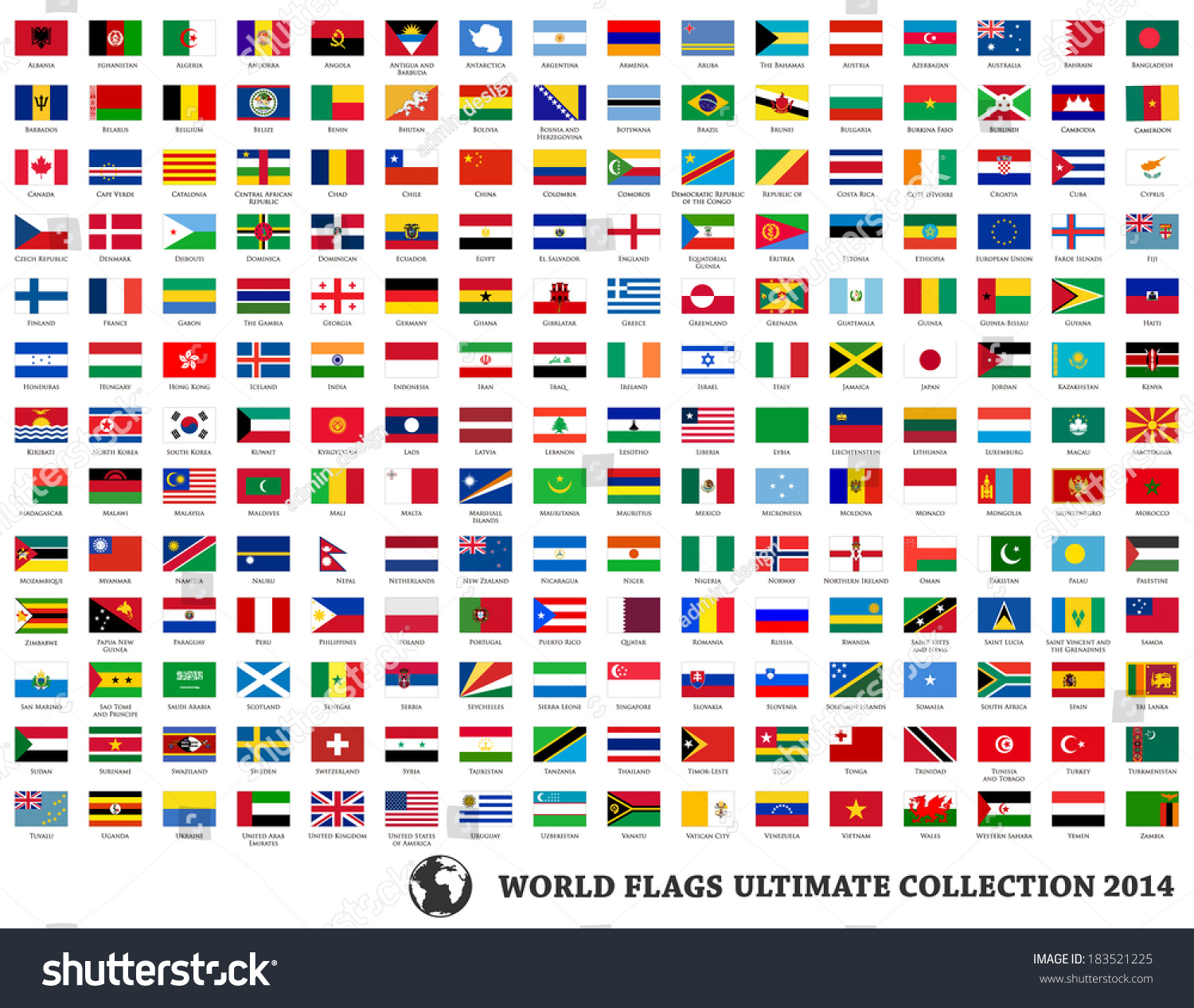 Flags Vector Of The World - 183521225 : Shutterstock