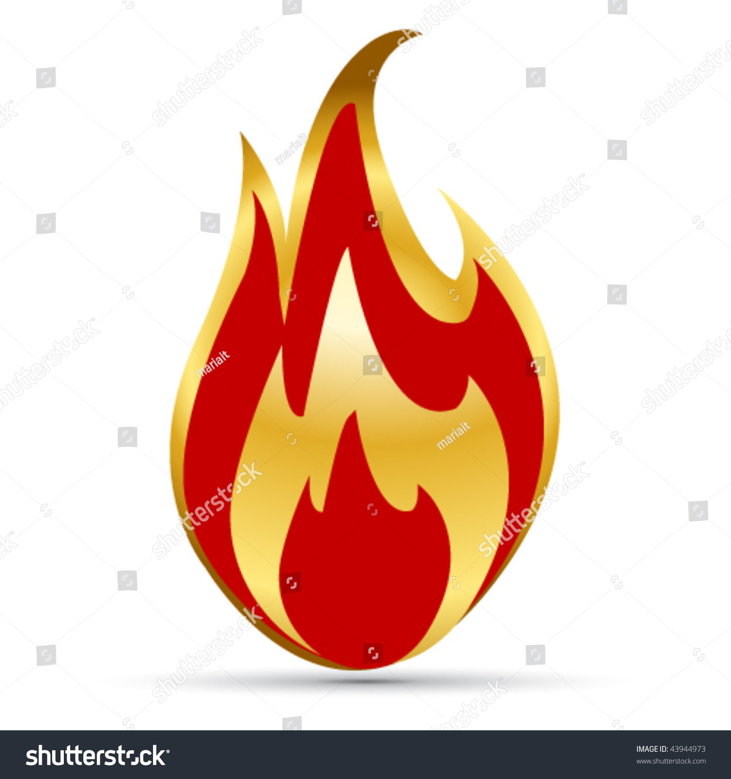 Flame Icon Stock Vector Illustration 43944973 : Shutterstock