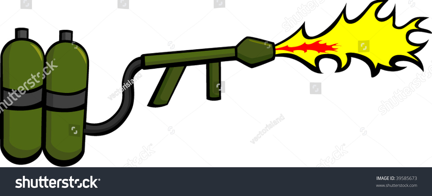 Flame Thrower Stock Vector Illustration 39585673 Shutterstock