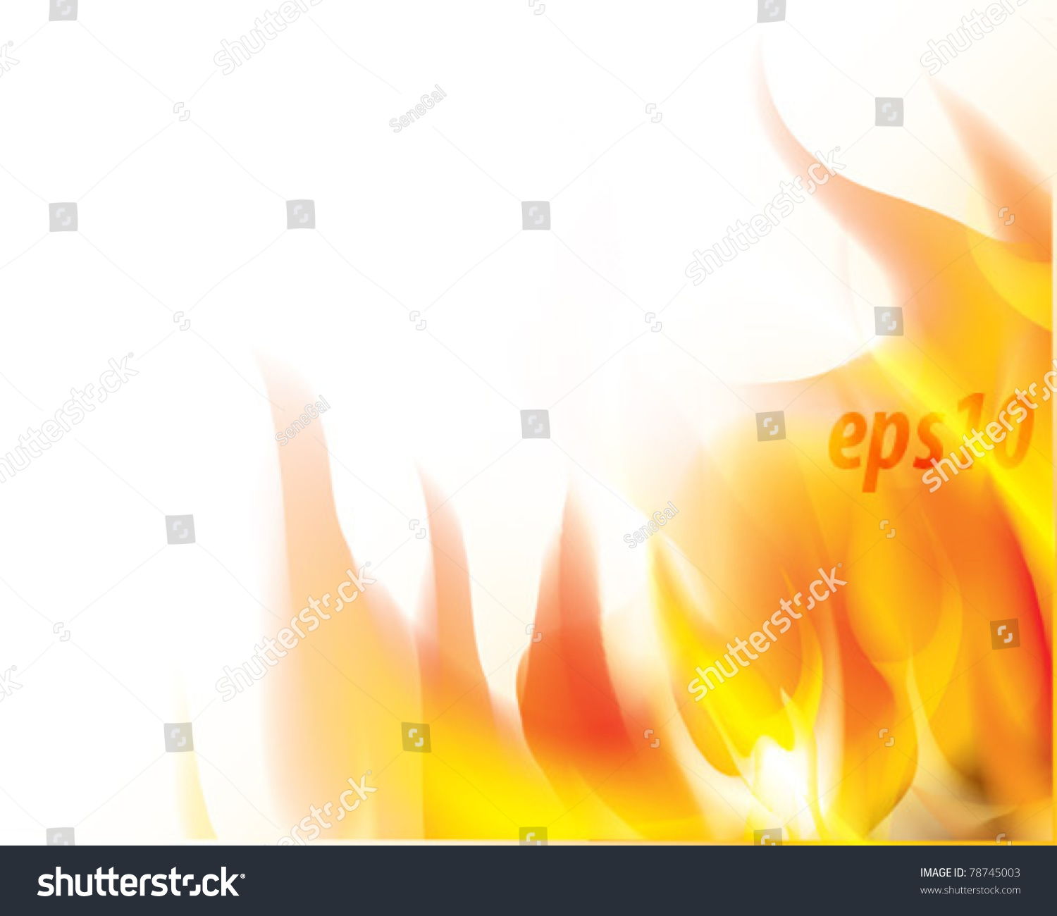 Flames On A White Background Stock Vector Illustration 78745003