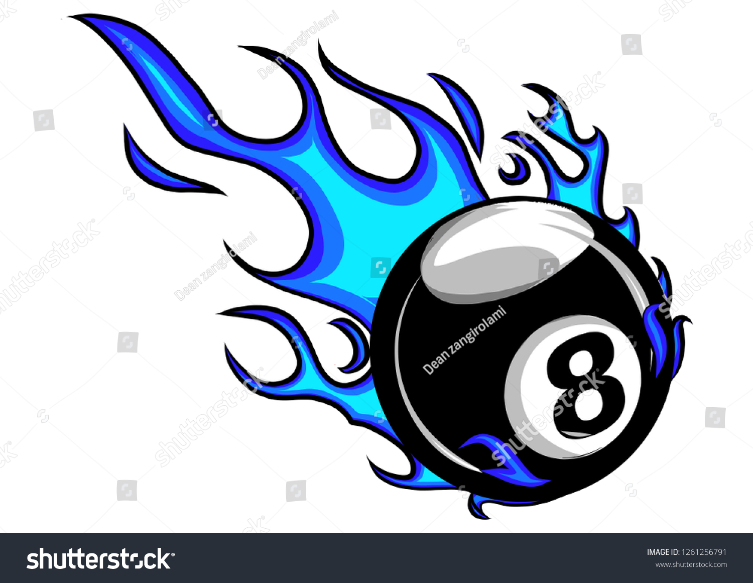 Flaming Billiards Eight Ball Vector Cartoon Stock Vector Royalty Free