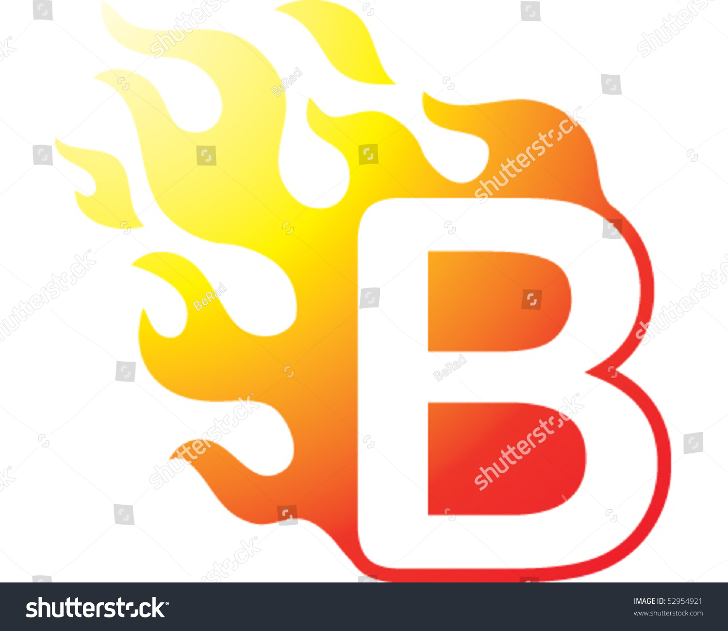 Flaming Font B Stock Vector 52954921 - Shutterstock