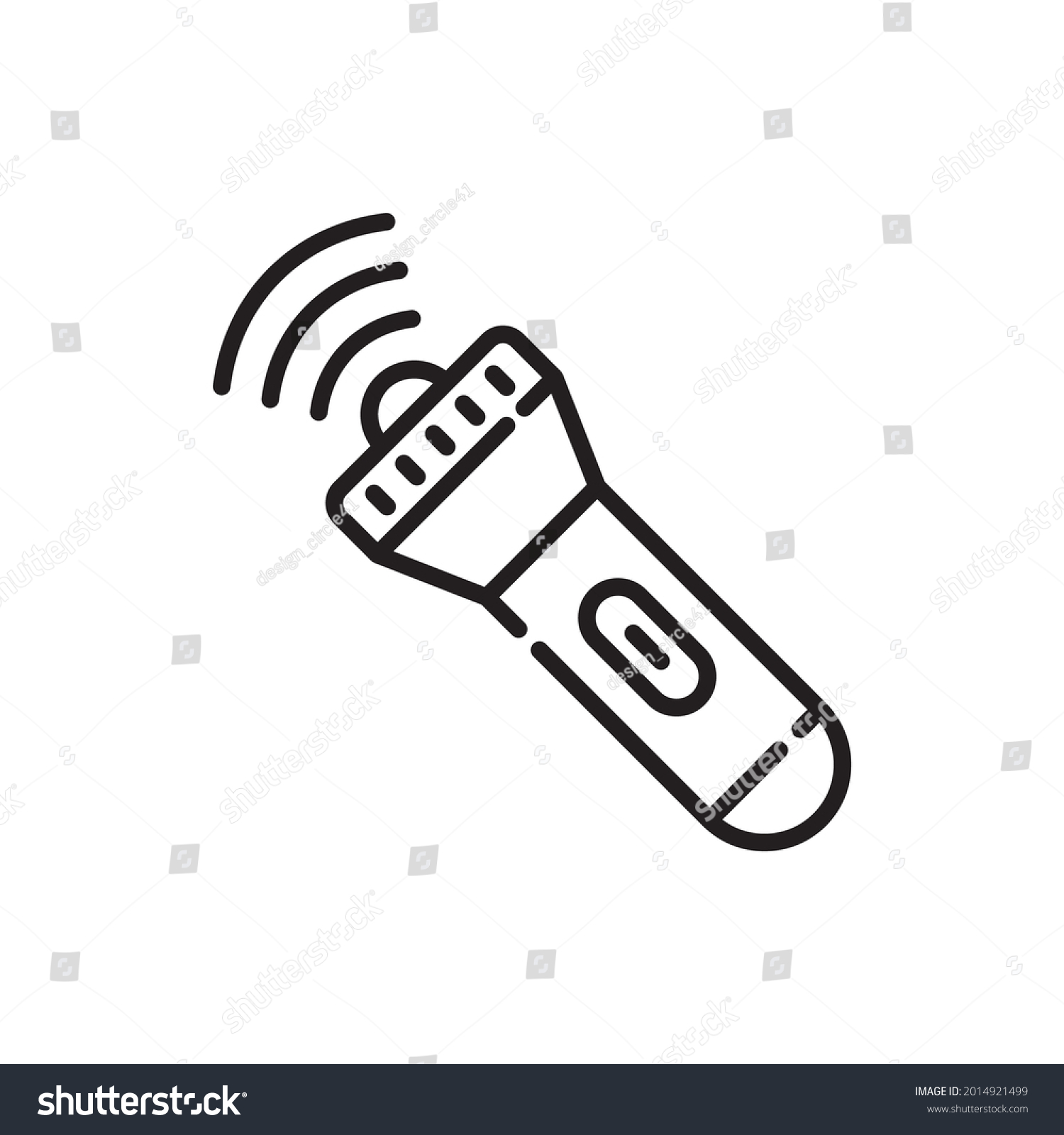 Flashlight Vector Outline Icons Style Illustration Stock Vector