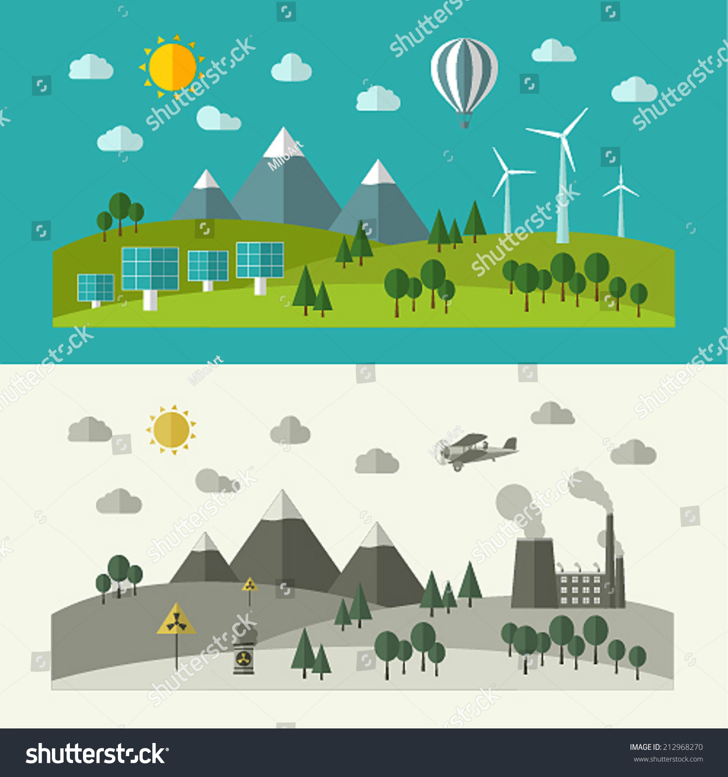 Flat Design Concepts For Ecology Vector Illustration 212968270 Shutterstock 3544