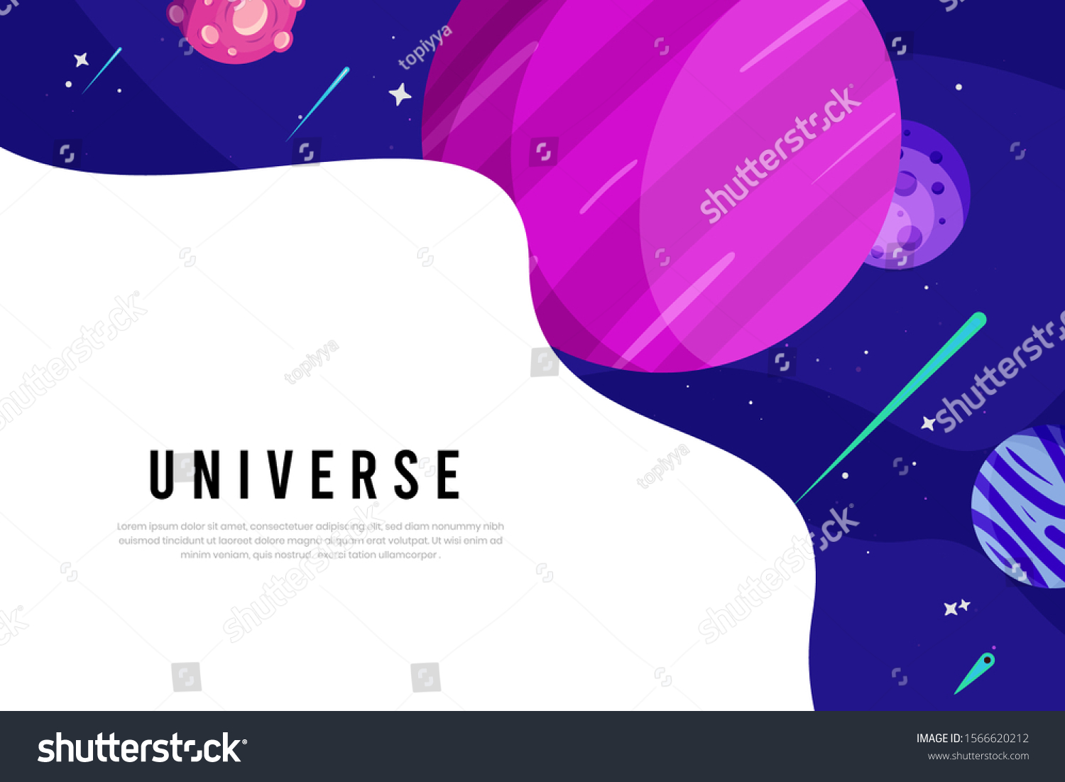 Flat Galaxy Space Futuristic Modern Colorful Stock Vector Royalty Free