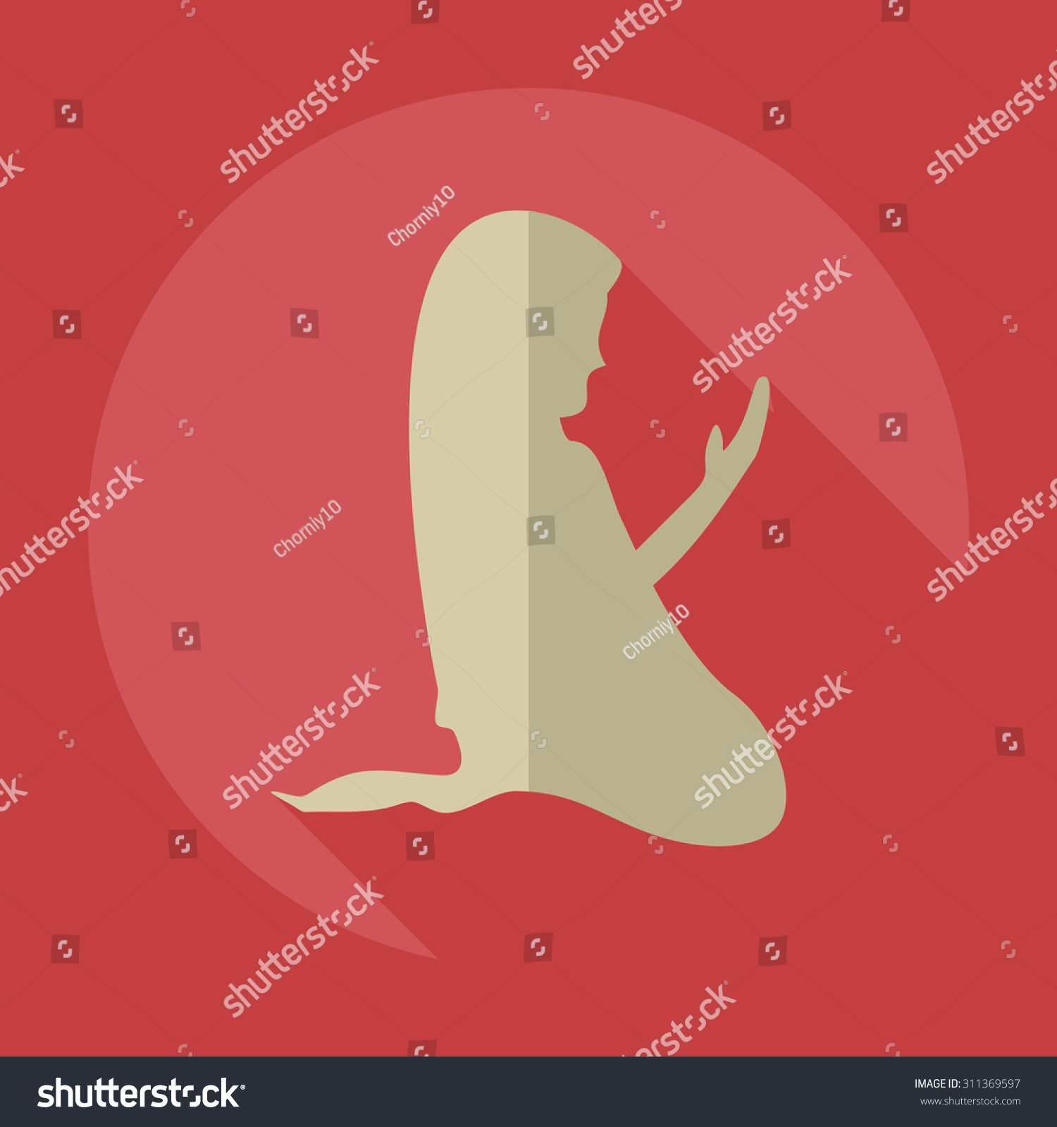 Flat modern design with shadow icons Muslim praying Flat modern design with shadow icons Muslim praying