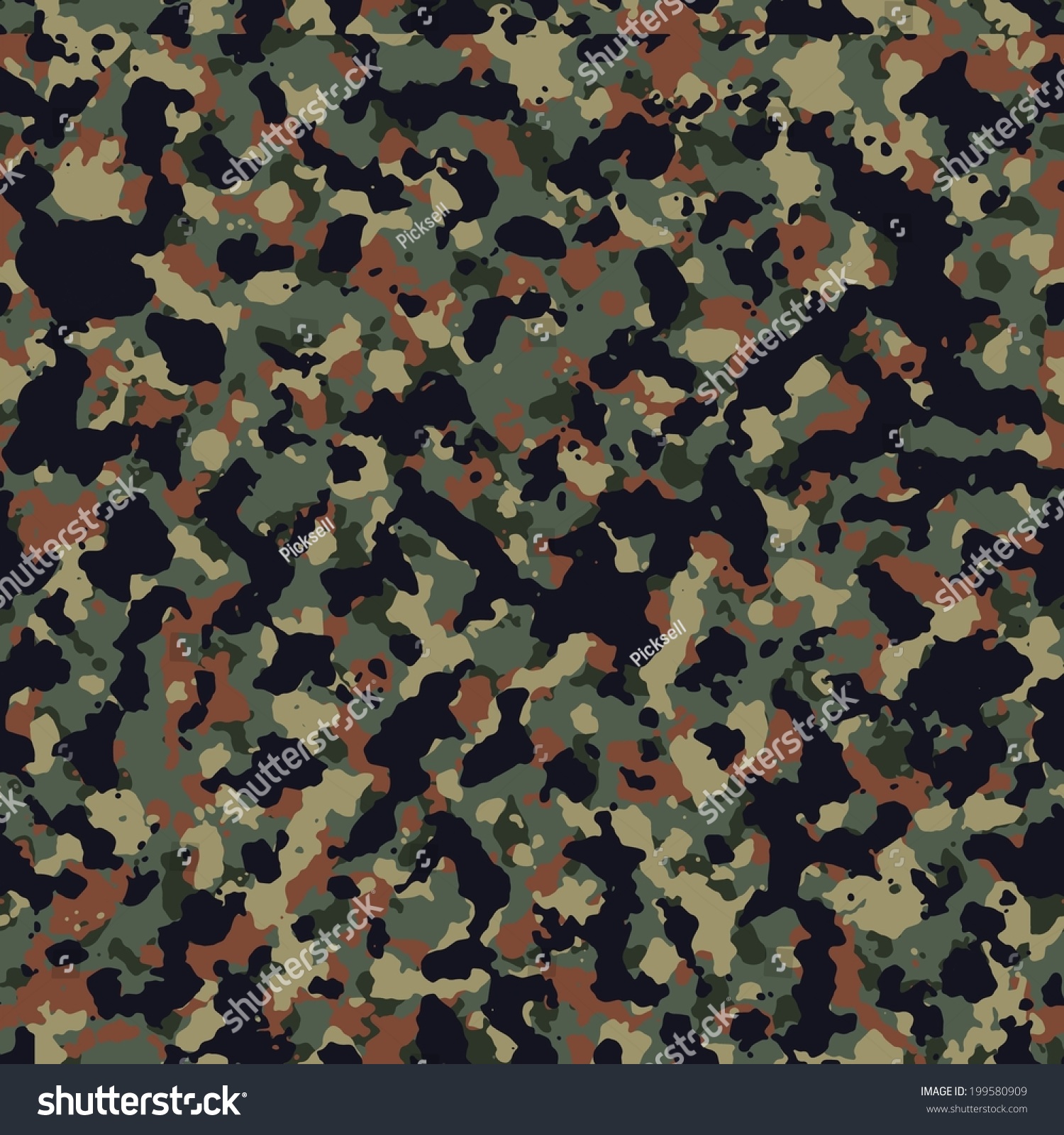 Flecktarn Seamless Camo Pattern Vector 199580909 Shutterstock