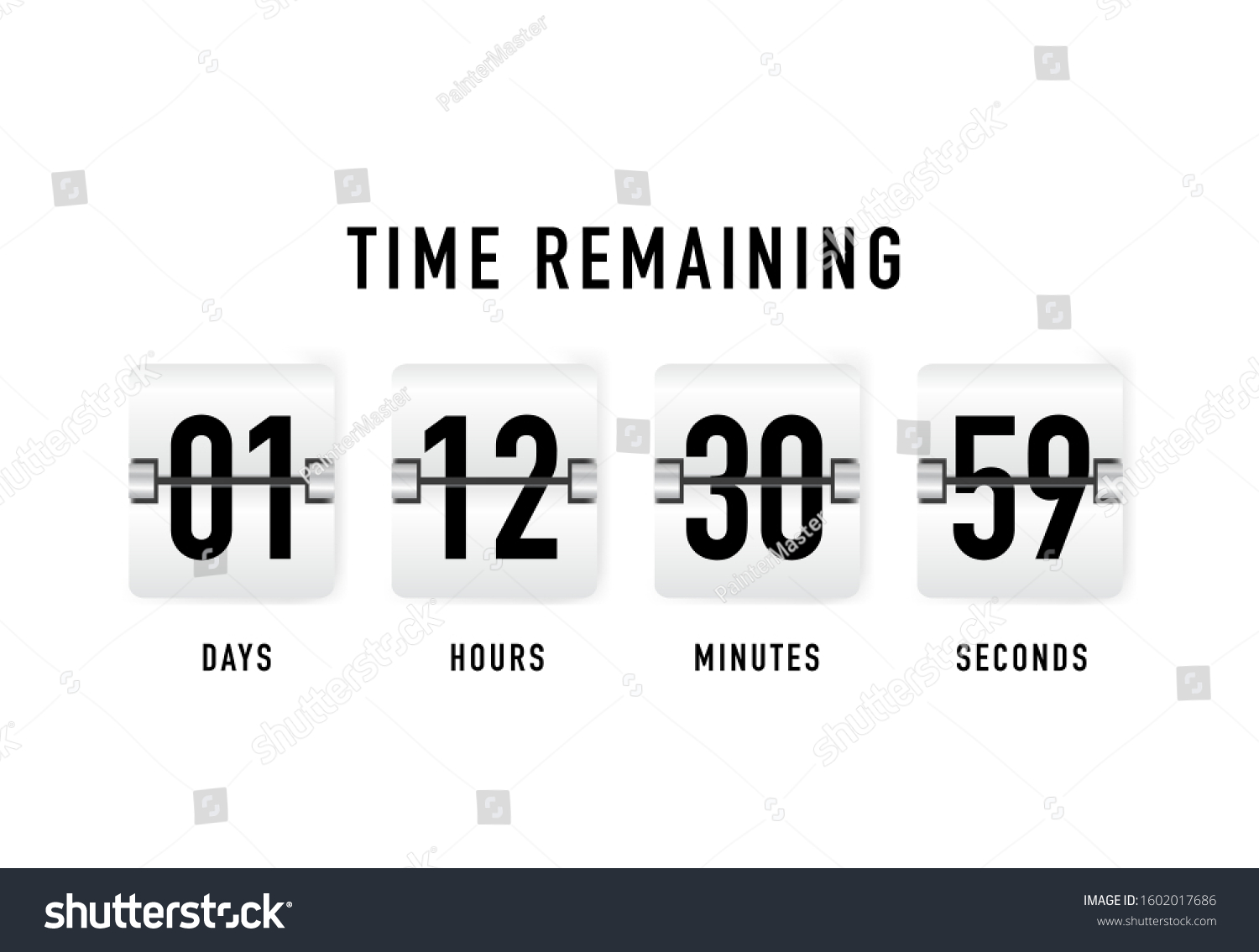 Flip Countdown Clock Counter Timer Vector Vector De Stock Libre De