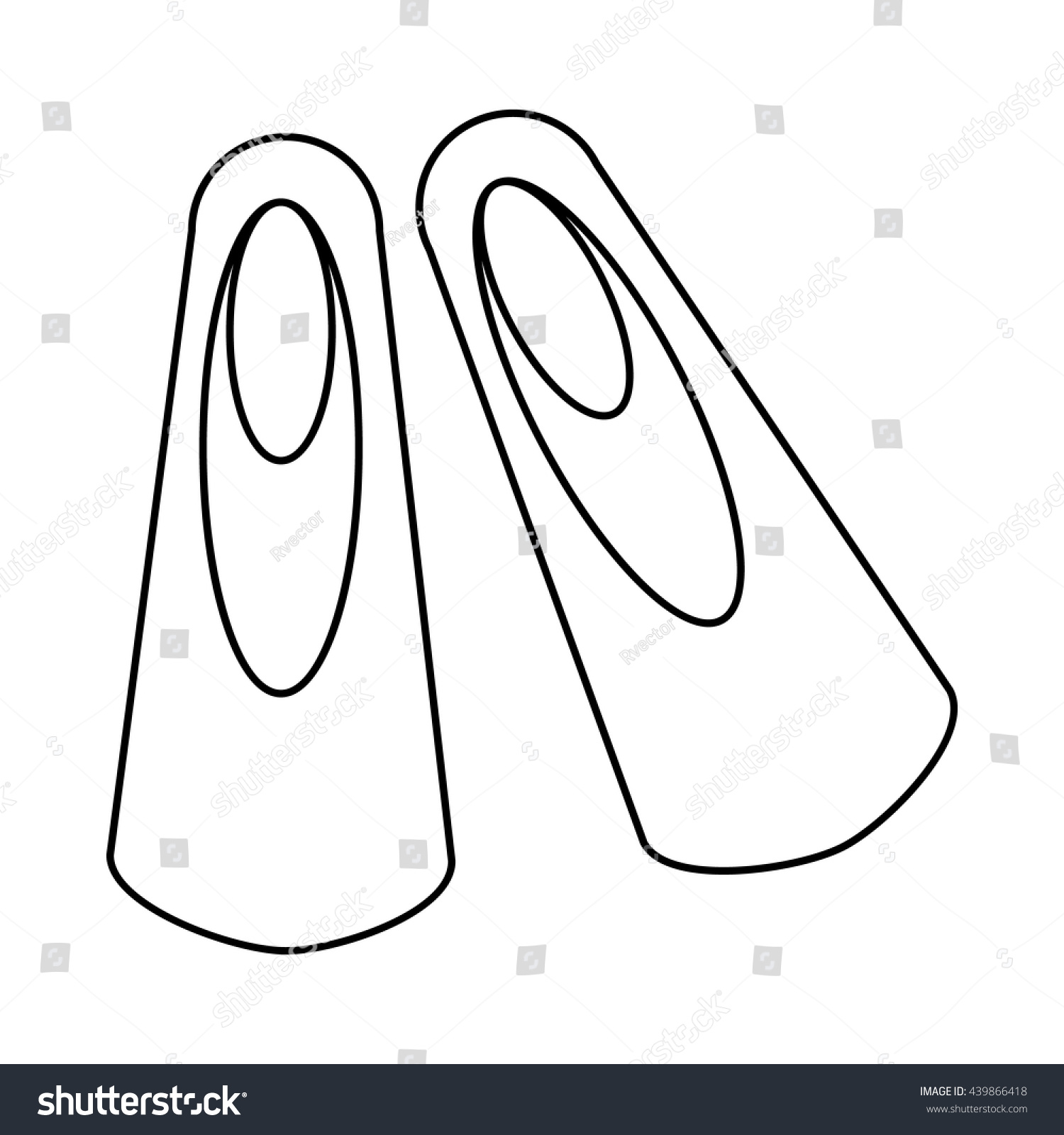 Flippers Icon Outline Style Stock Vector Royalty Free 439866418