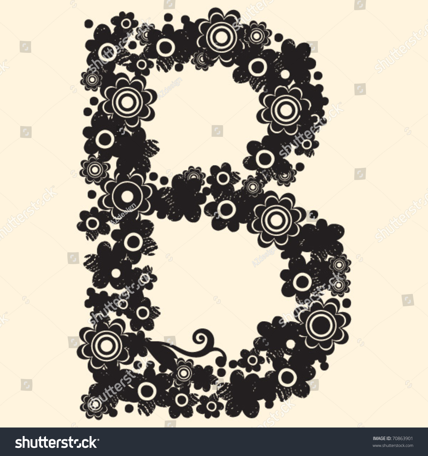 Floral Abc, Decorative Letter B Stock Vector 70863901 : Shutterstock