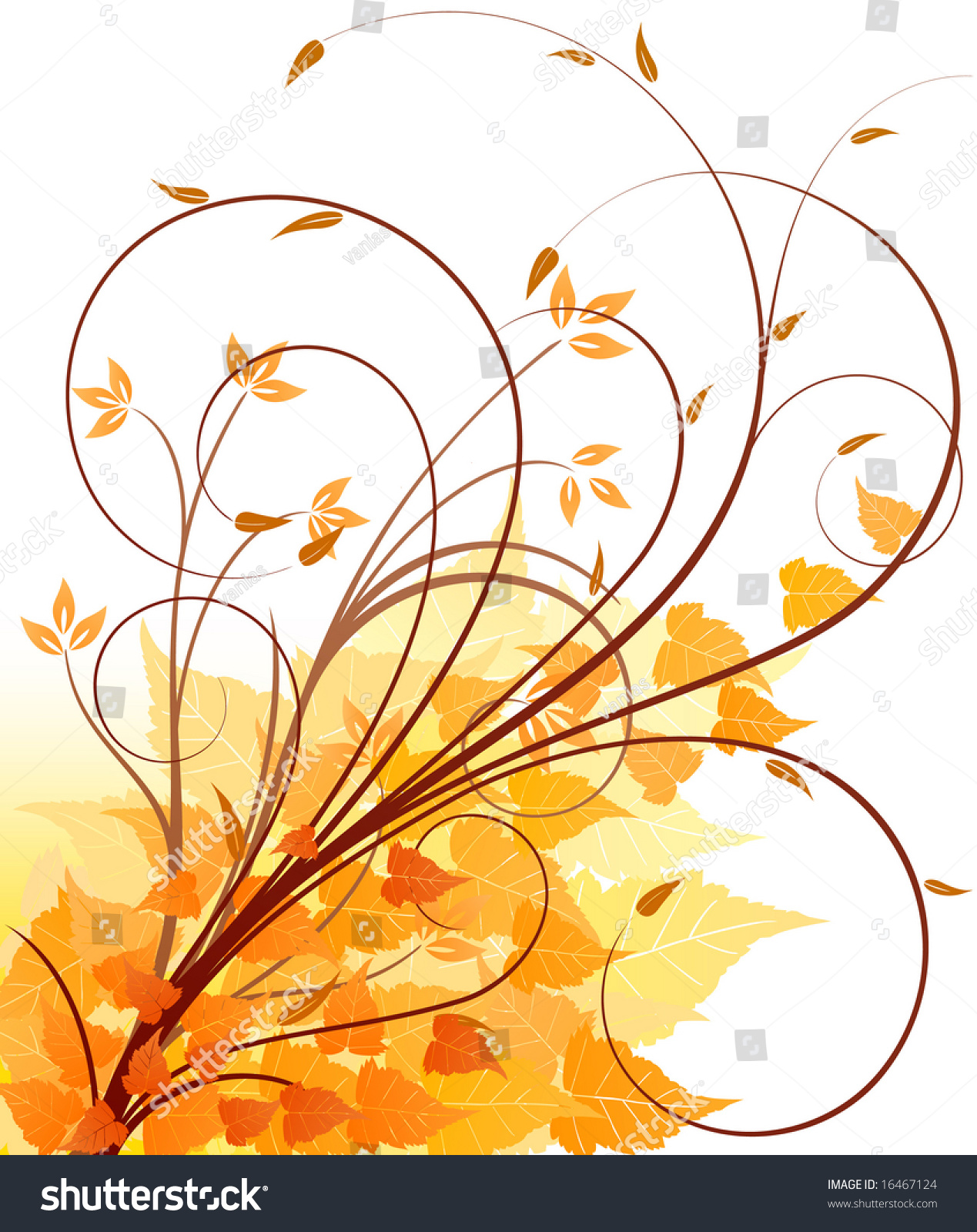 Floral Autumn Background Vector Illustration Shutterstock