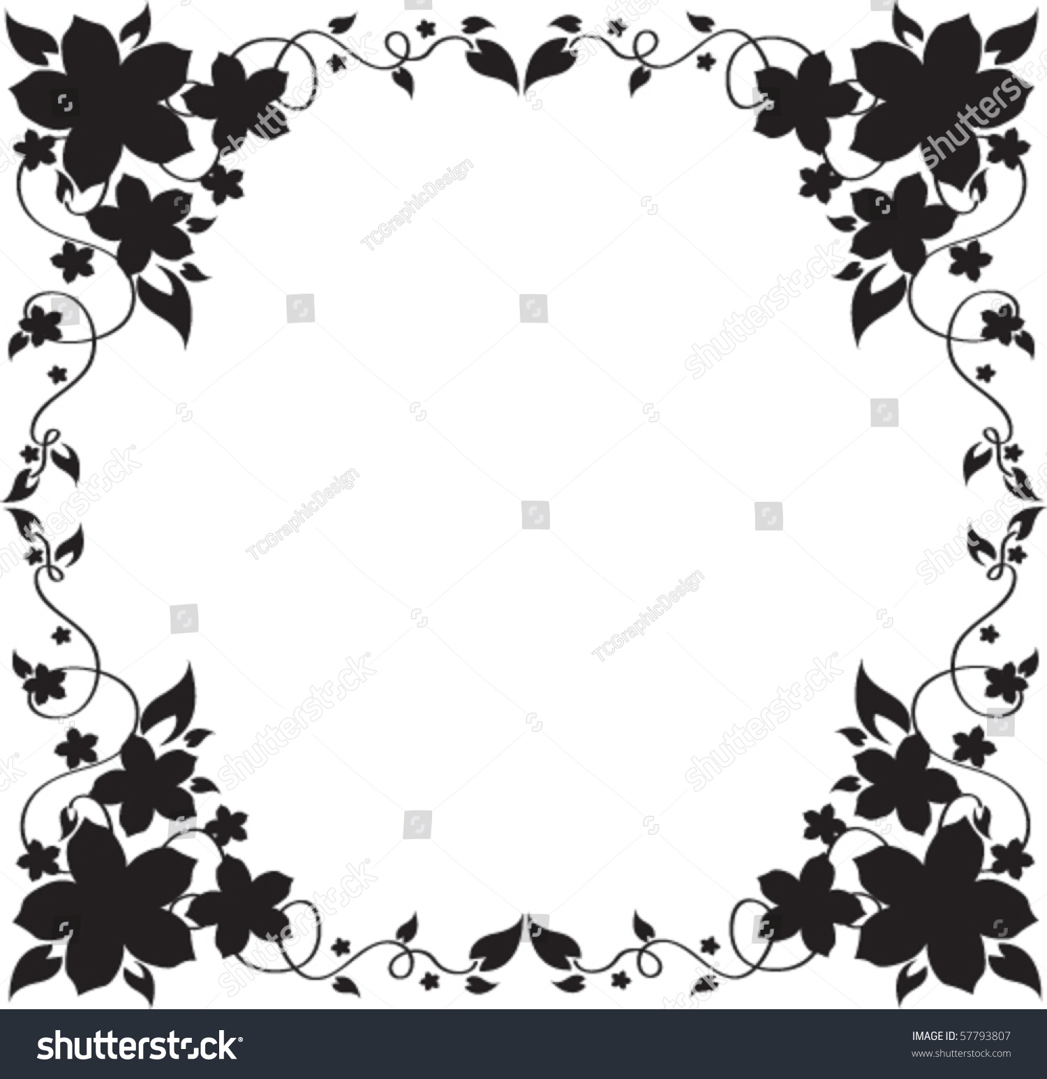 Floral Border / Frame Stock Vector Illustration 57793807 : Shutterstock