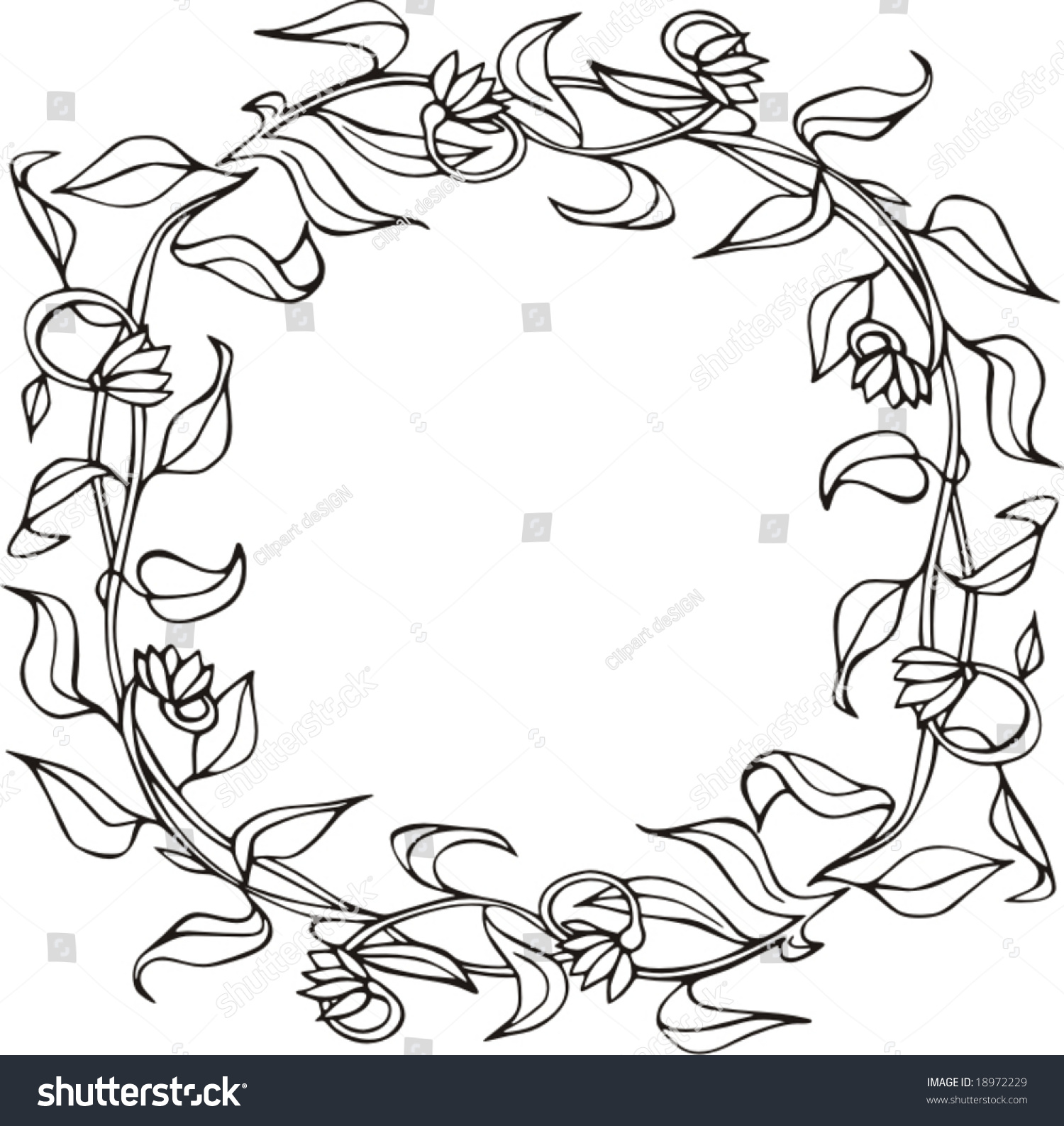 Floral Circle Vector Frame Shutterstock