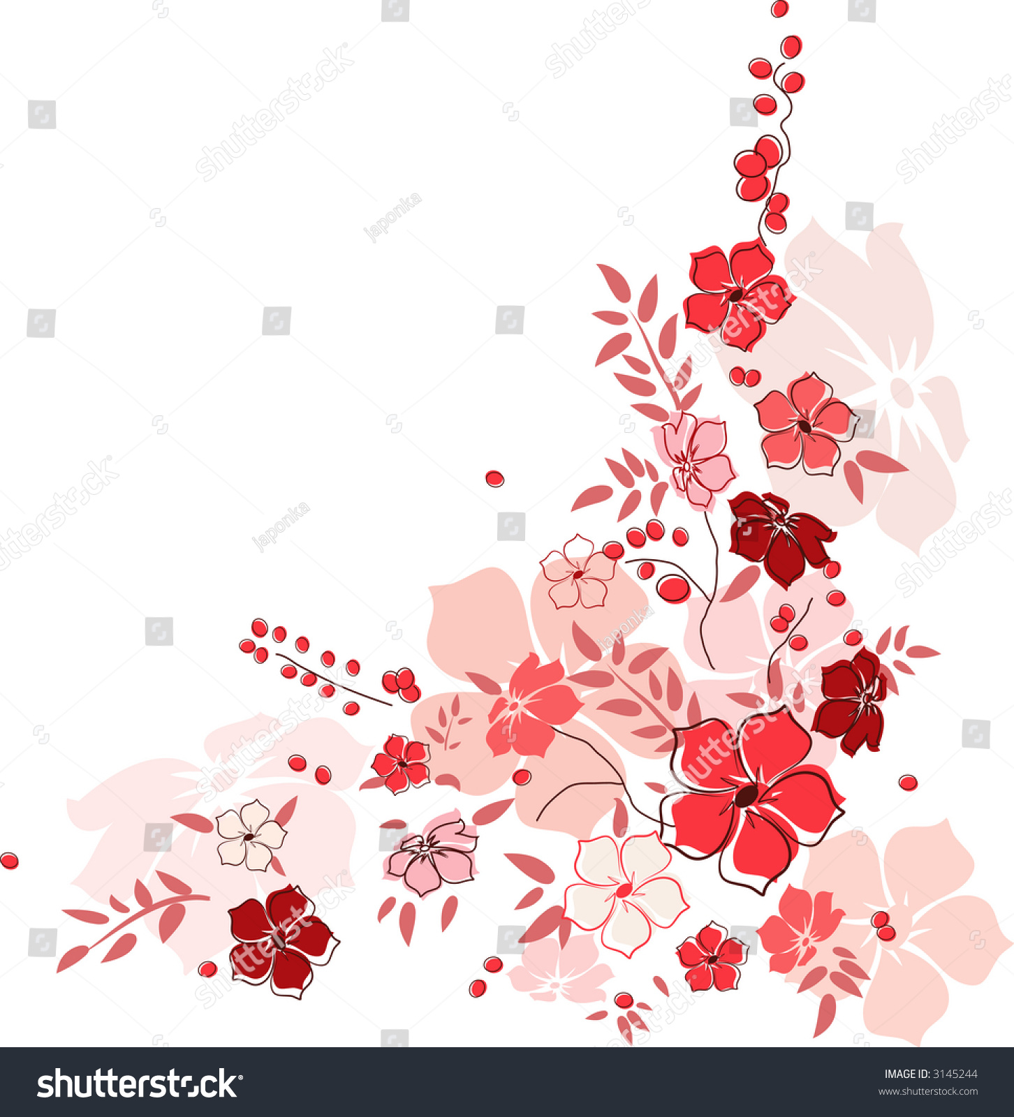 Floral Corner. Vector Illustration - 3145244 : Shutterstock