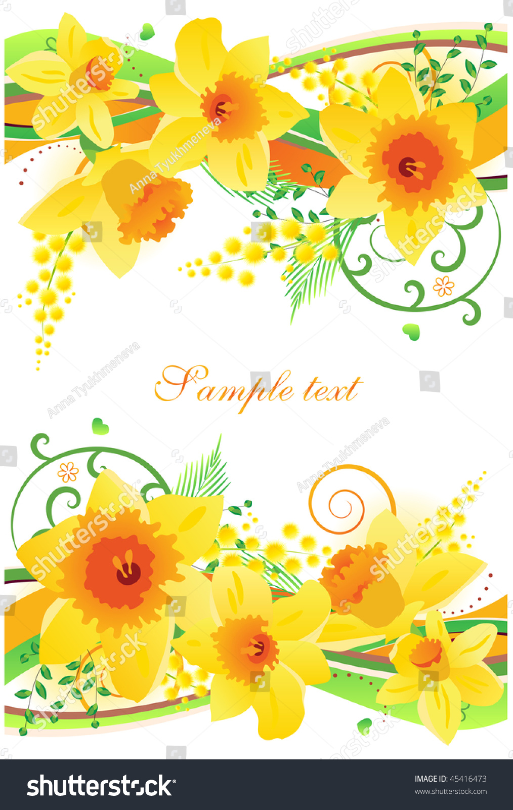 Floral Daffodil Design Element Stock Vector Illustration 45416473